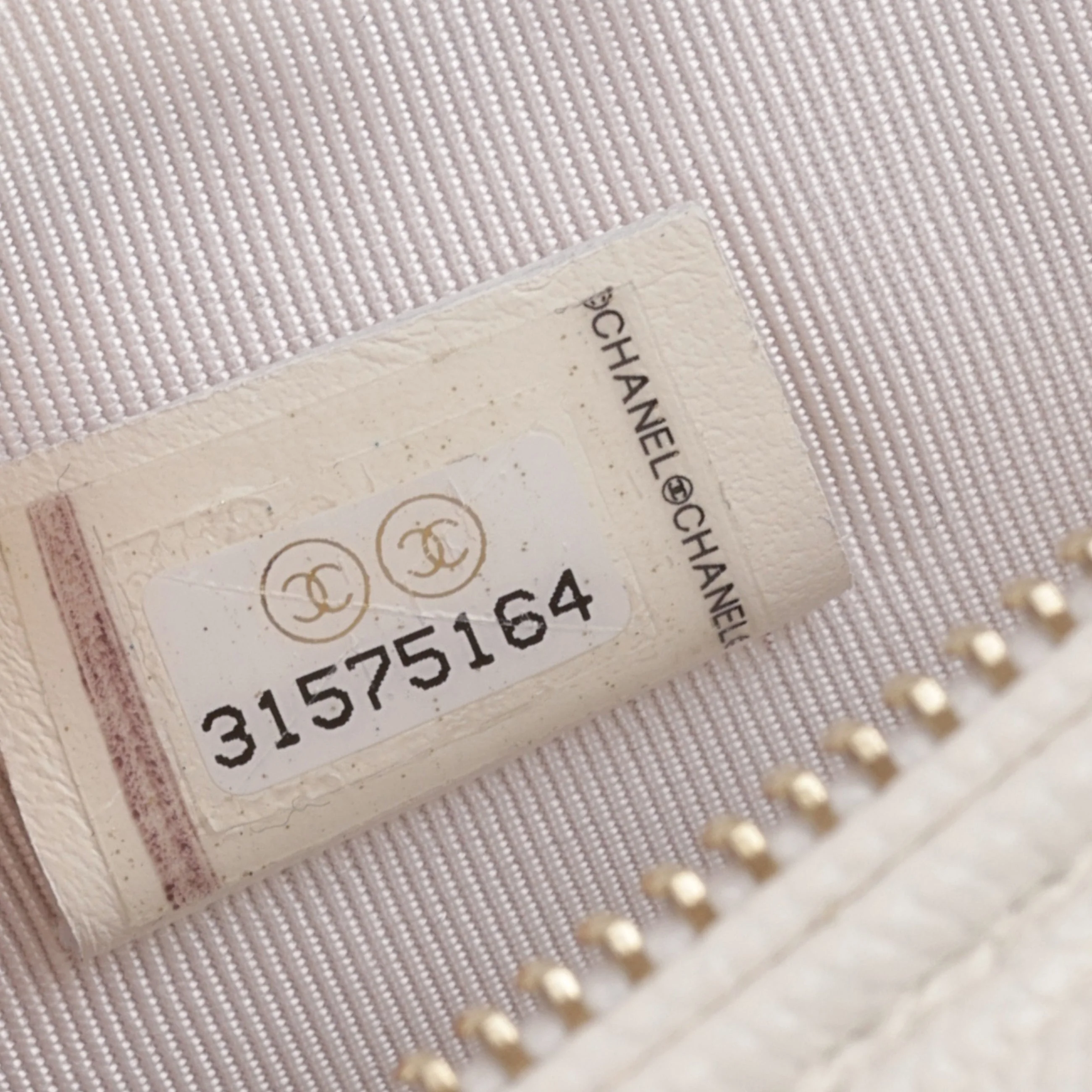 Chanel CC Phone Holder - White Caviar | Champagne Gold Hardware - Image 7
