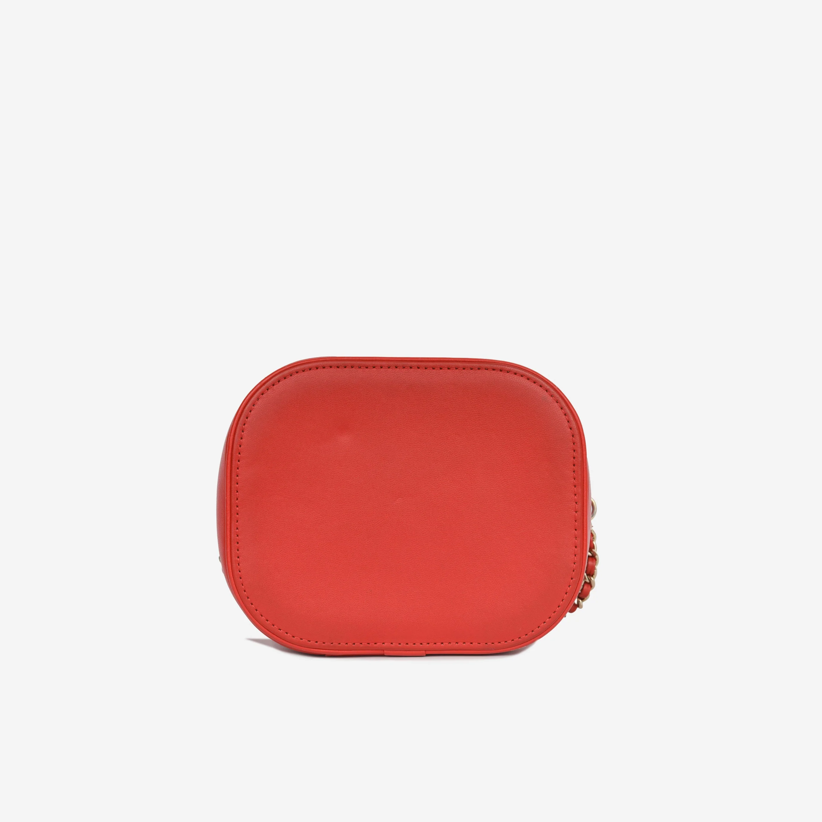 Chanel CC Timeless Vanity Case - Red Lambskin | Champagne Gold - Image 5