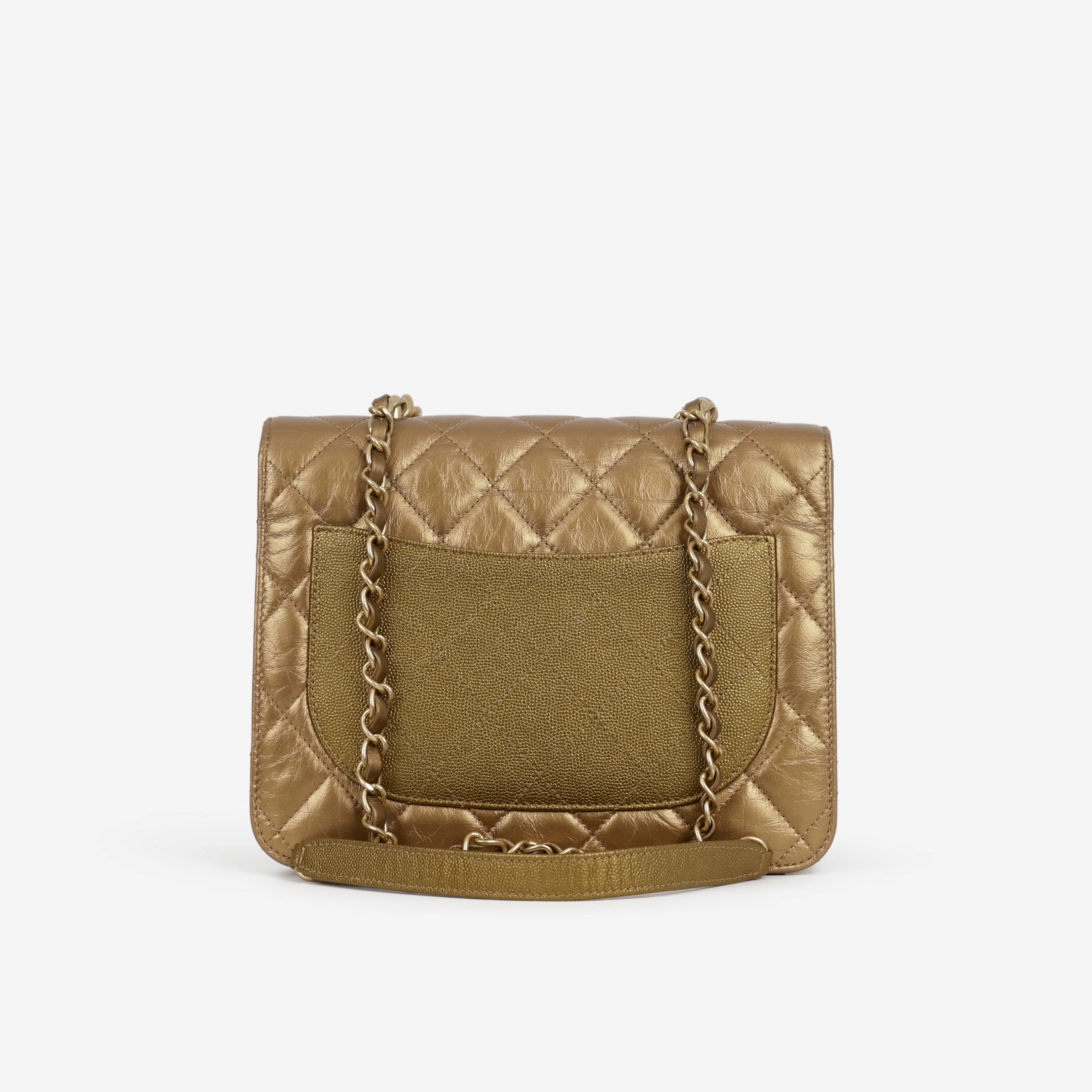 Chanel Chain Handle Flap Bag - Bronze Caviar / Calfskin | Gold Hardware - Image 3