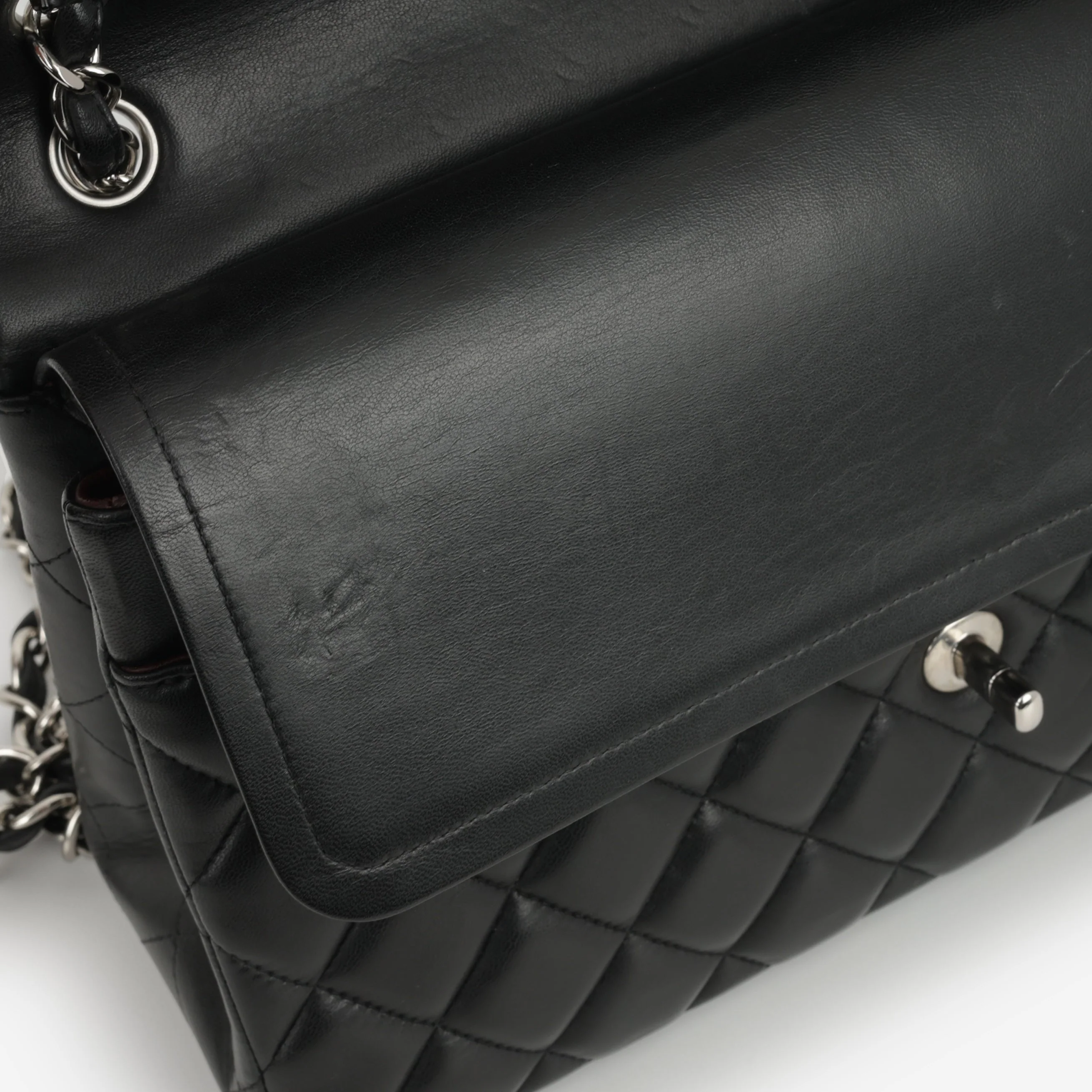 Chanel Classic Flap Bag - Jumbo Classic Flap | Silver Hardware - Image 5