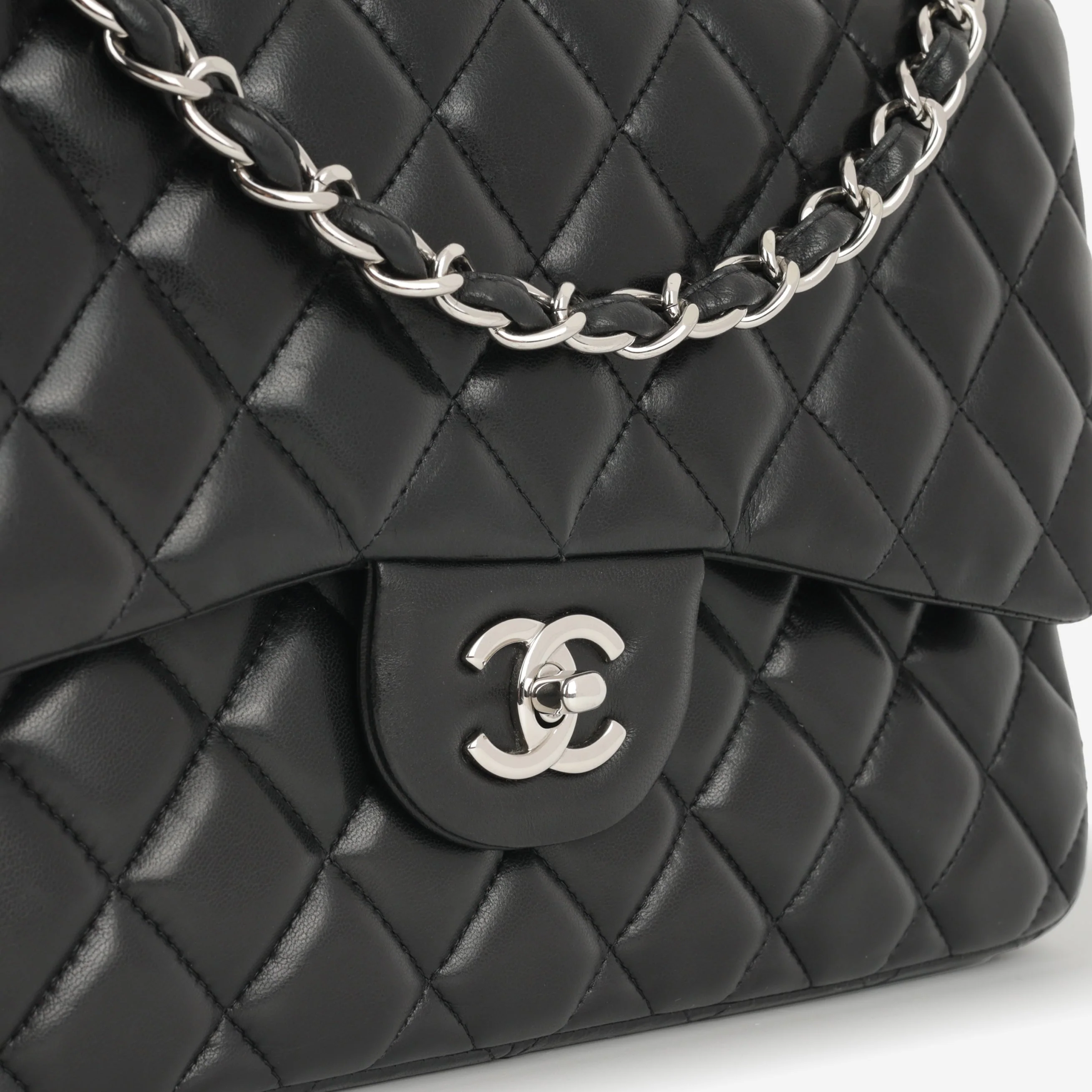 Chanel Classic Flap Bag - Jumbo Classic Flap | Silver Hardware - Image 8