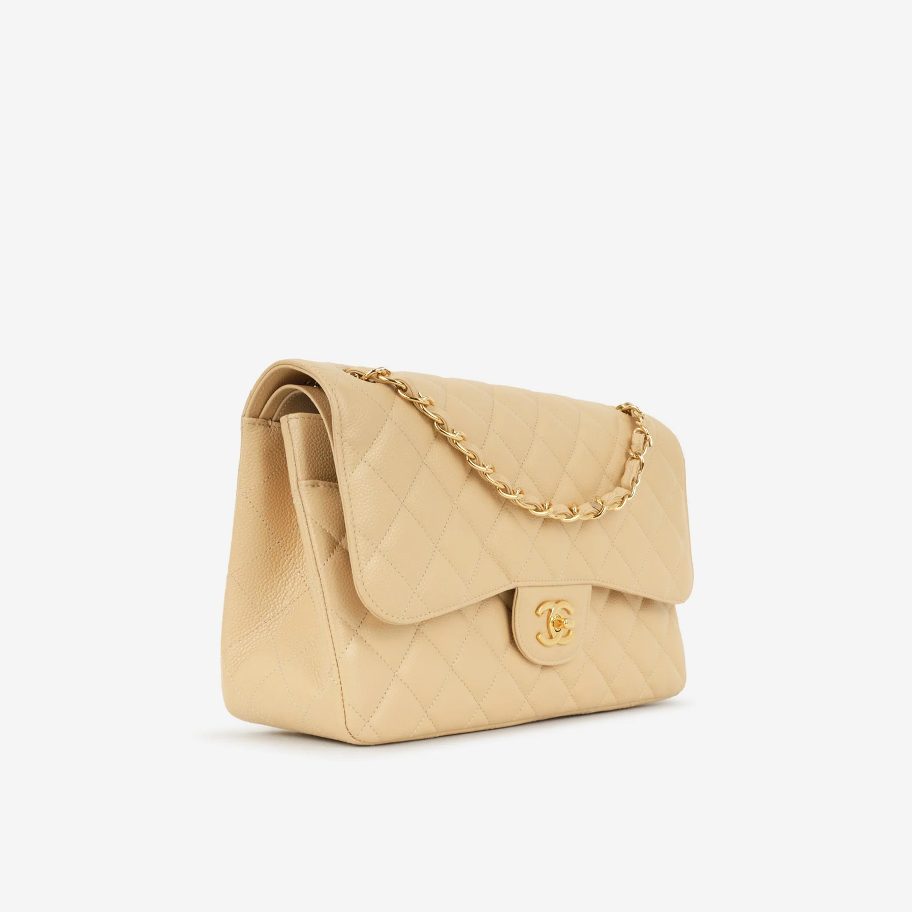 Chanel Classic Jumbo Double Flap - Beige Caviar | Gold Hardware - Image 2
