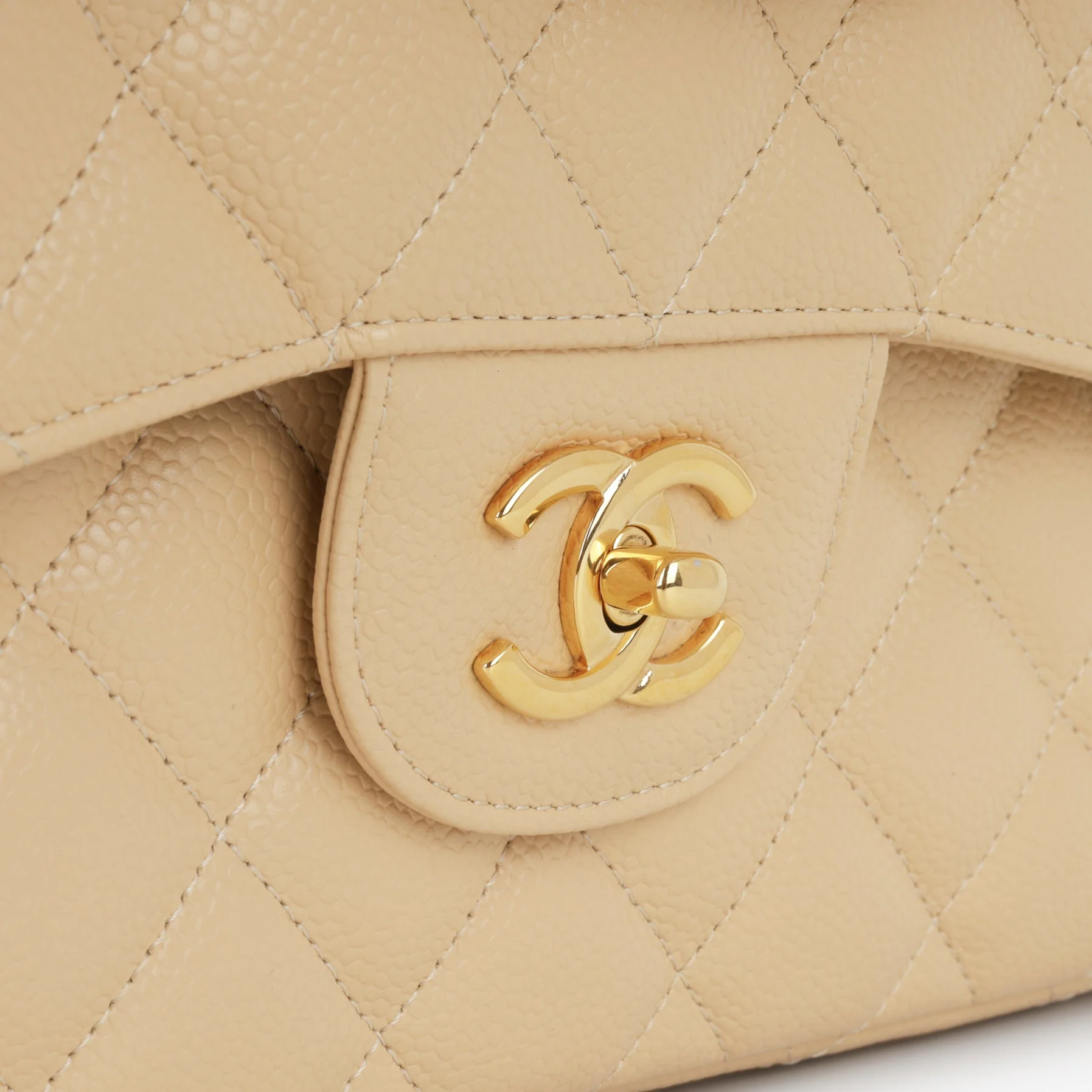 Chanel Classic Jumbo Double Flap - Beige Caviar | Gold Hardware - Image 8