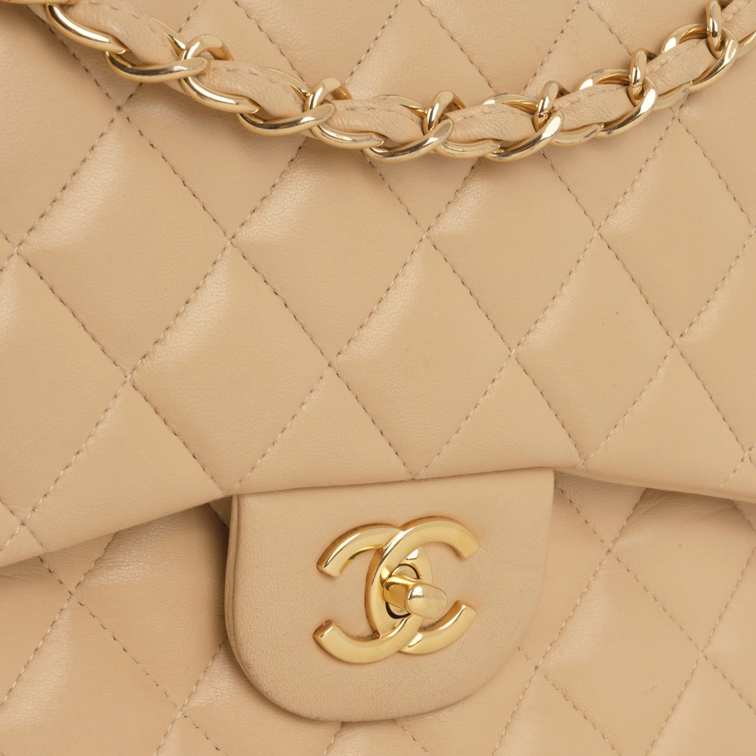 Chanel Classic Jumbo Double Flap - Beige Lambskin | Gold Hardware - Image 11