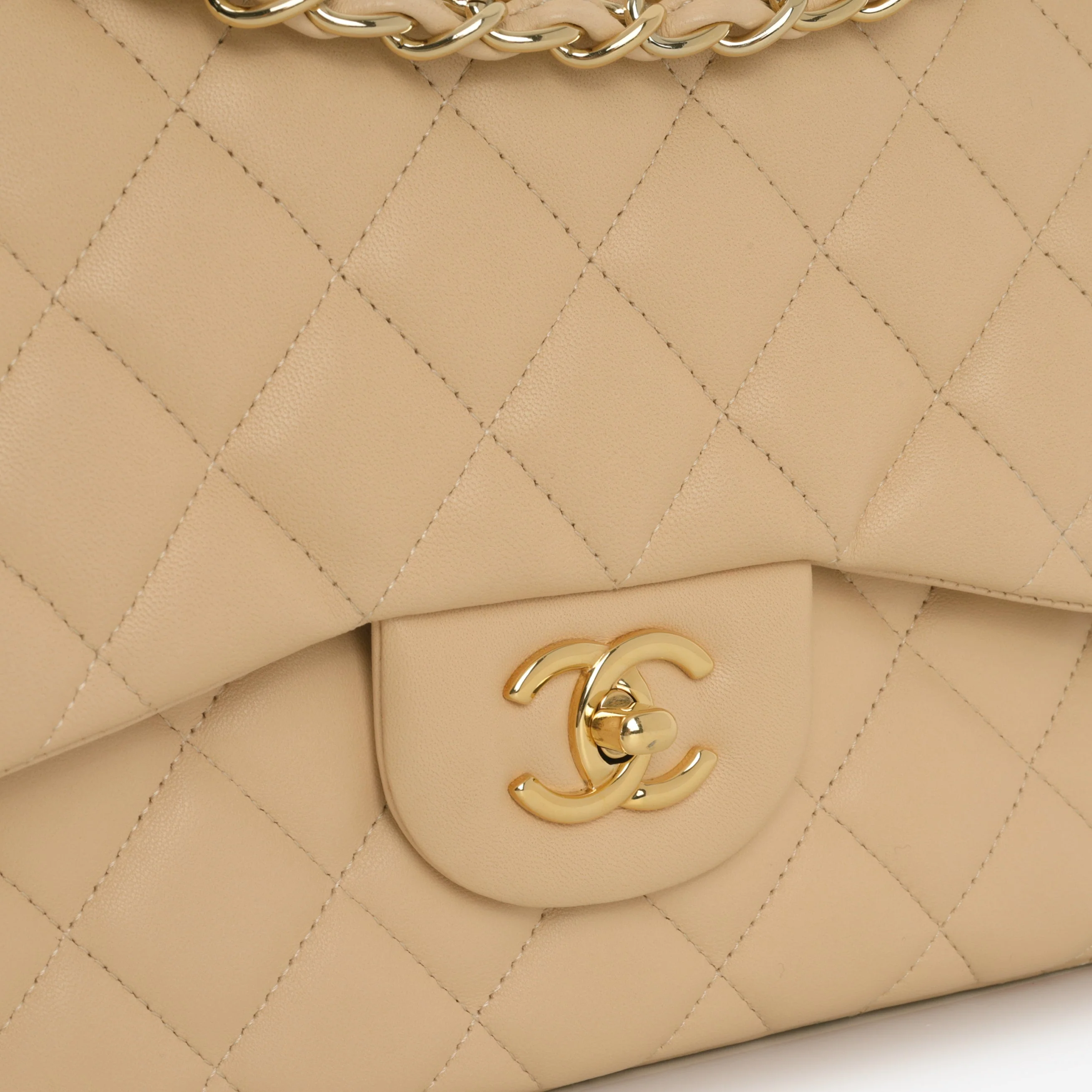 Chanel Classic Jumbo Double Flap - Beige Lambskin | Gold Hardware - Image 7