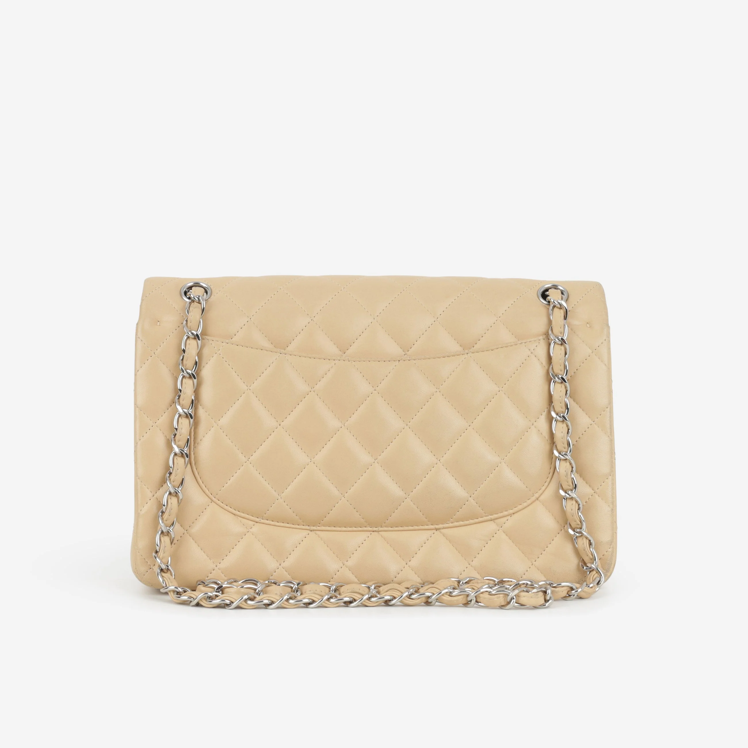 Chanel Classic Jumbo Double Flap - Beige Lambskin | Silver Hardware - Image 3