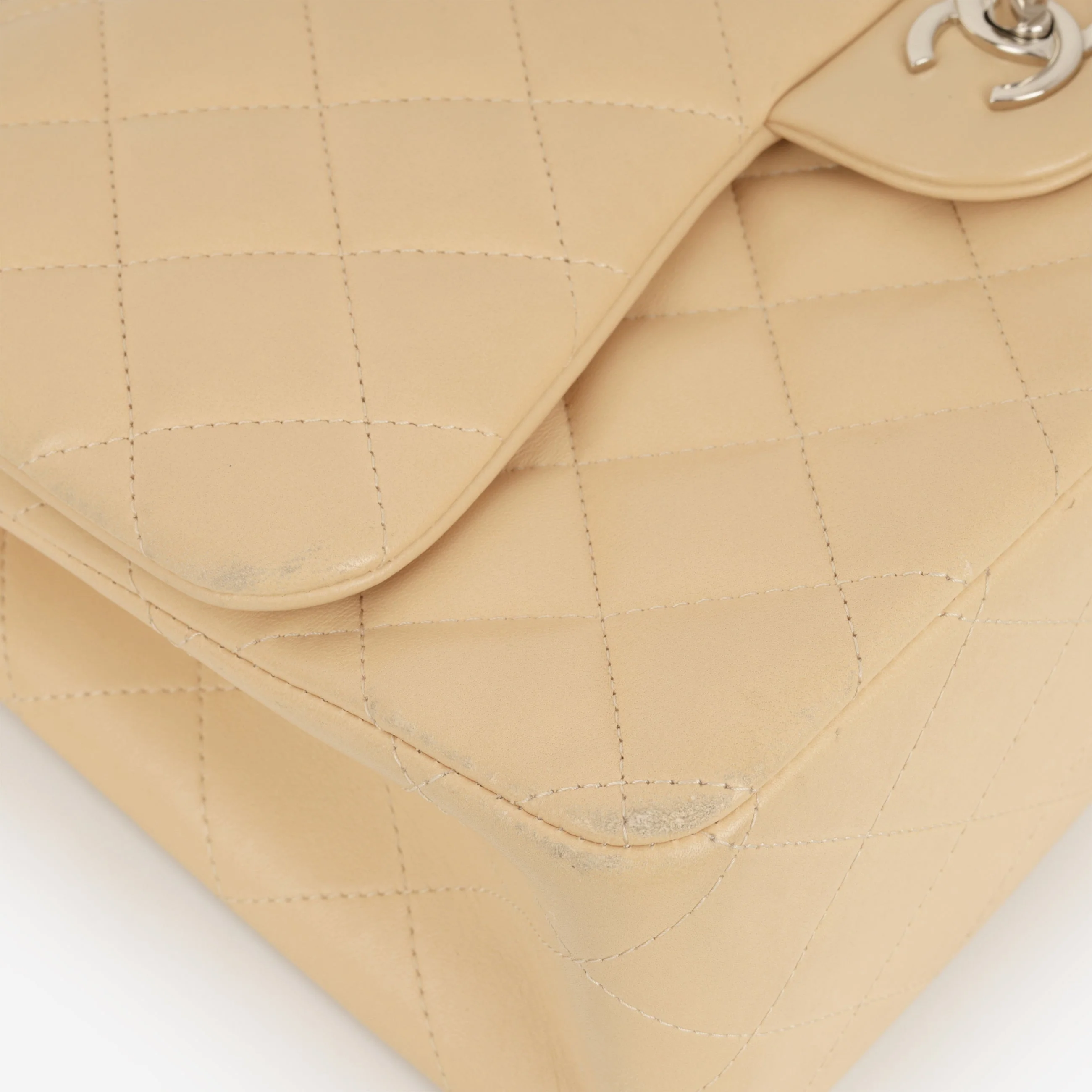 Chanel Classic Jumbo Double Flap - Beige Lambskin | Silver Hardware - Image 5