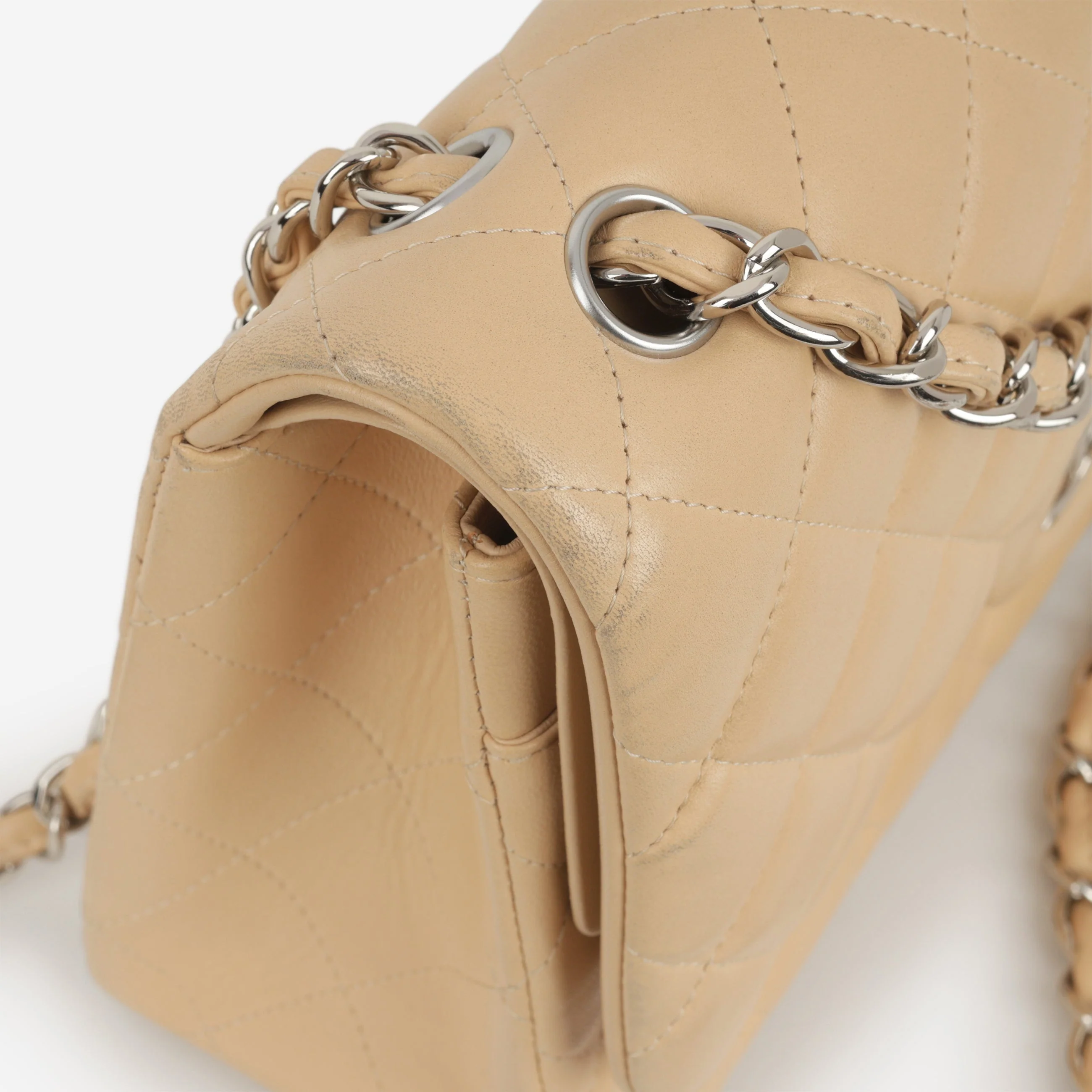 Chanel Classic Jumbo Double Flap - Beige Lambskin | Silver Hardware - Image 9