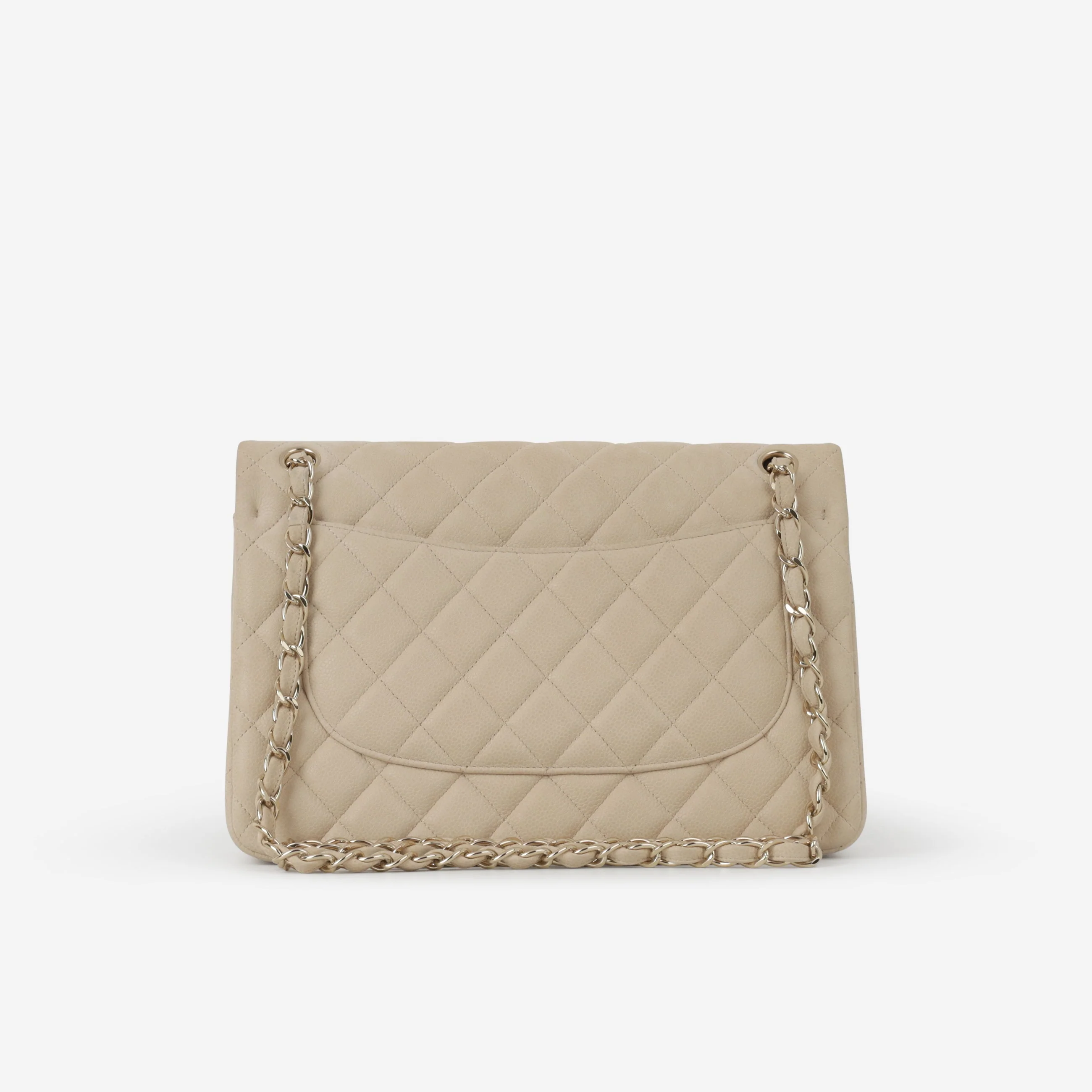 Chanel Classic Jumbo Double Flap - Beige Matte Caviar | Champagne Gold Hardware - Image 3