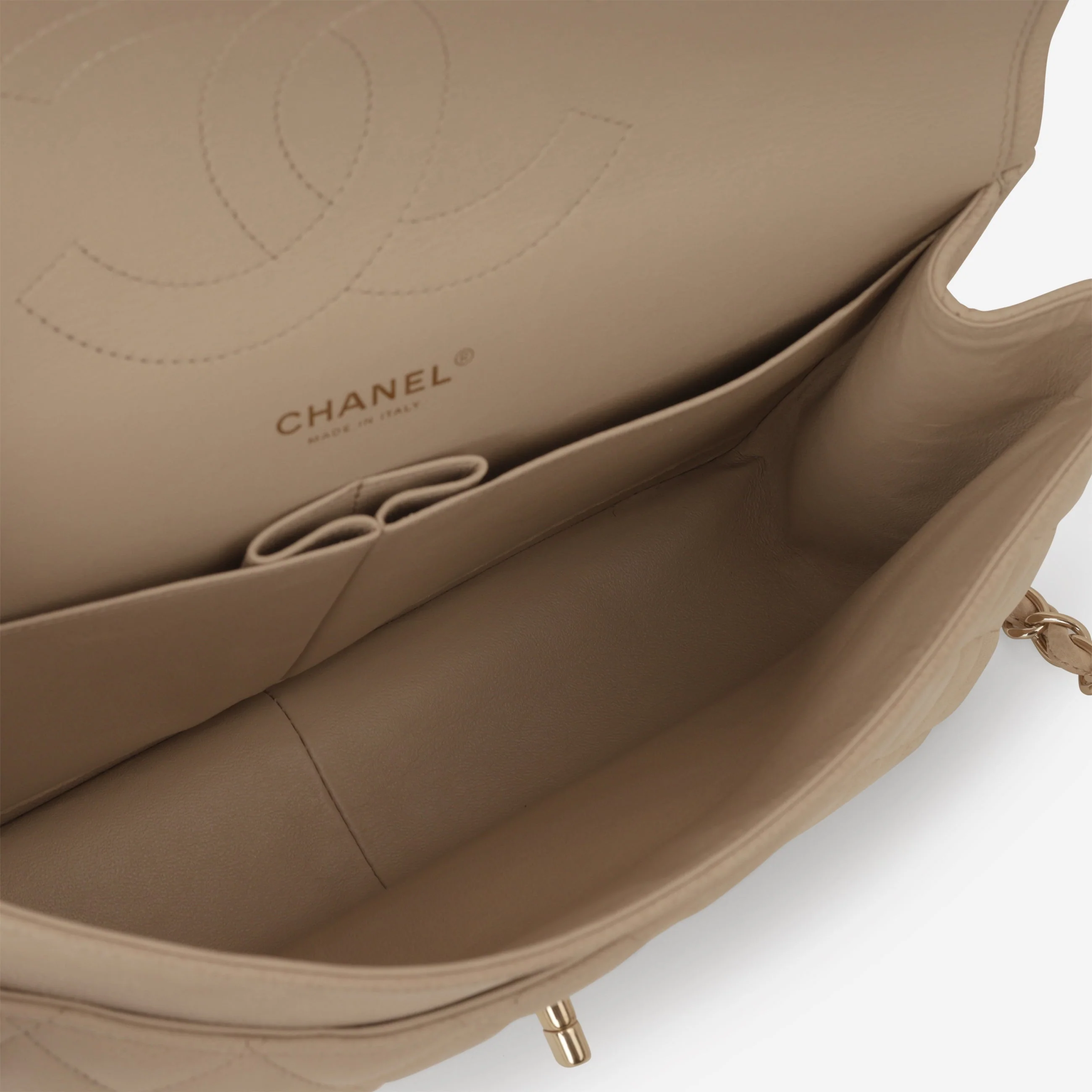 Chanel Classic Jumbo Double Flap - Beige Matte Caviar | Champagne Gold Hardware - Image 6