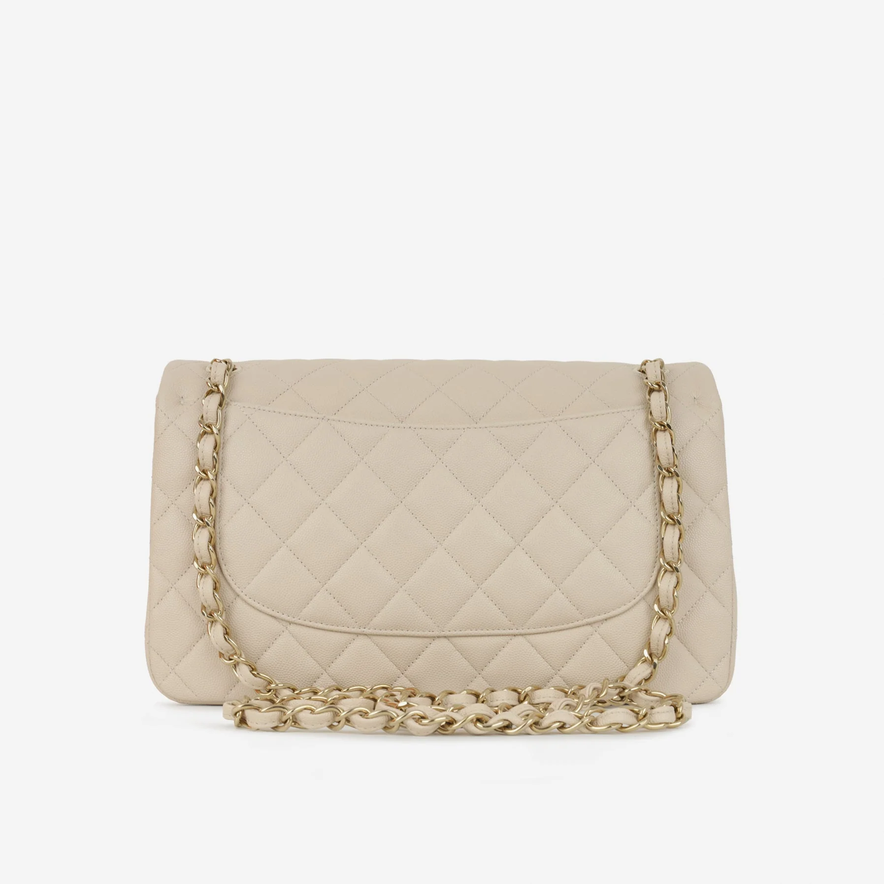 Chanel Classic Jumbo Double Flap - Ecru Caviar | Champagne Gold Hardware - Image 4