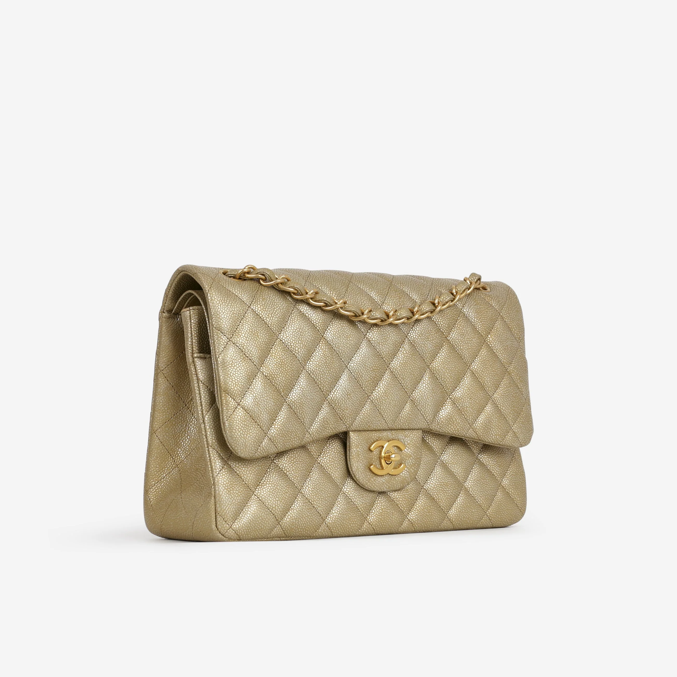Chanel Classic Jumbo Double Flap - Gold Caviar | Gold Hardware - Image 2