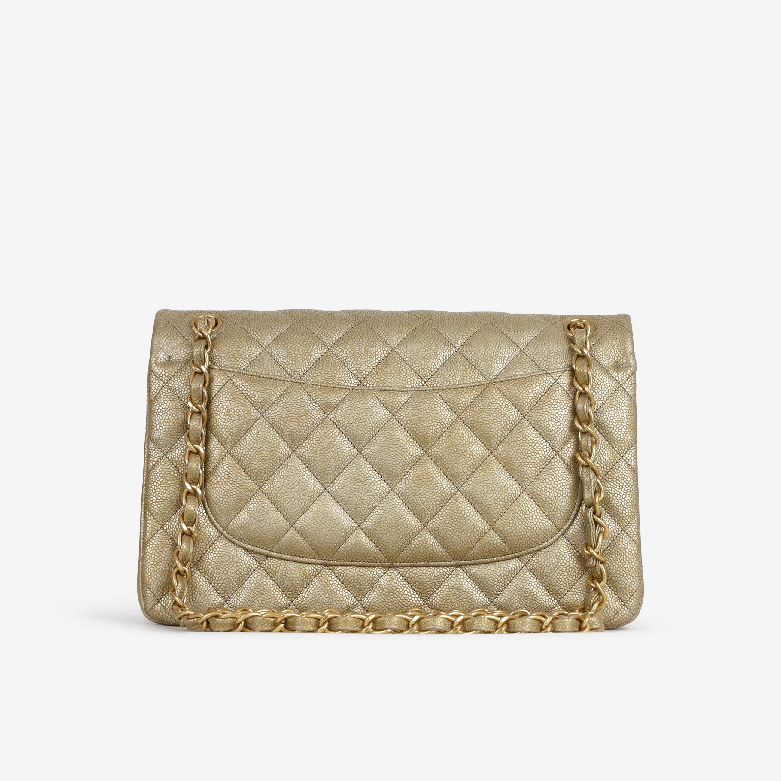 Chanel Classic Jumbo Double Flap - Gold Caviar | Gold Hardware - Image 4