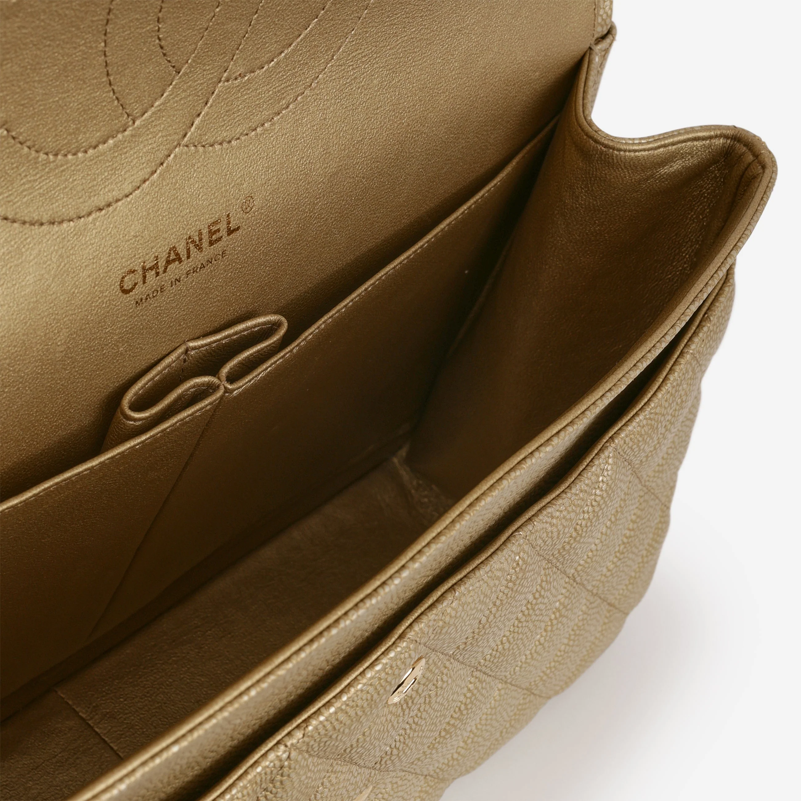 Chanel Classic Jumbo Double Flap - Gold Caviar | Gold Hardware - Image 6