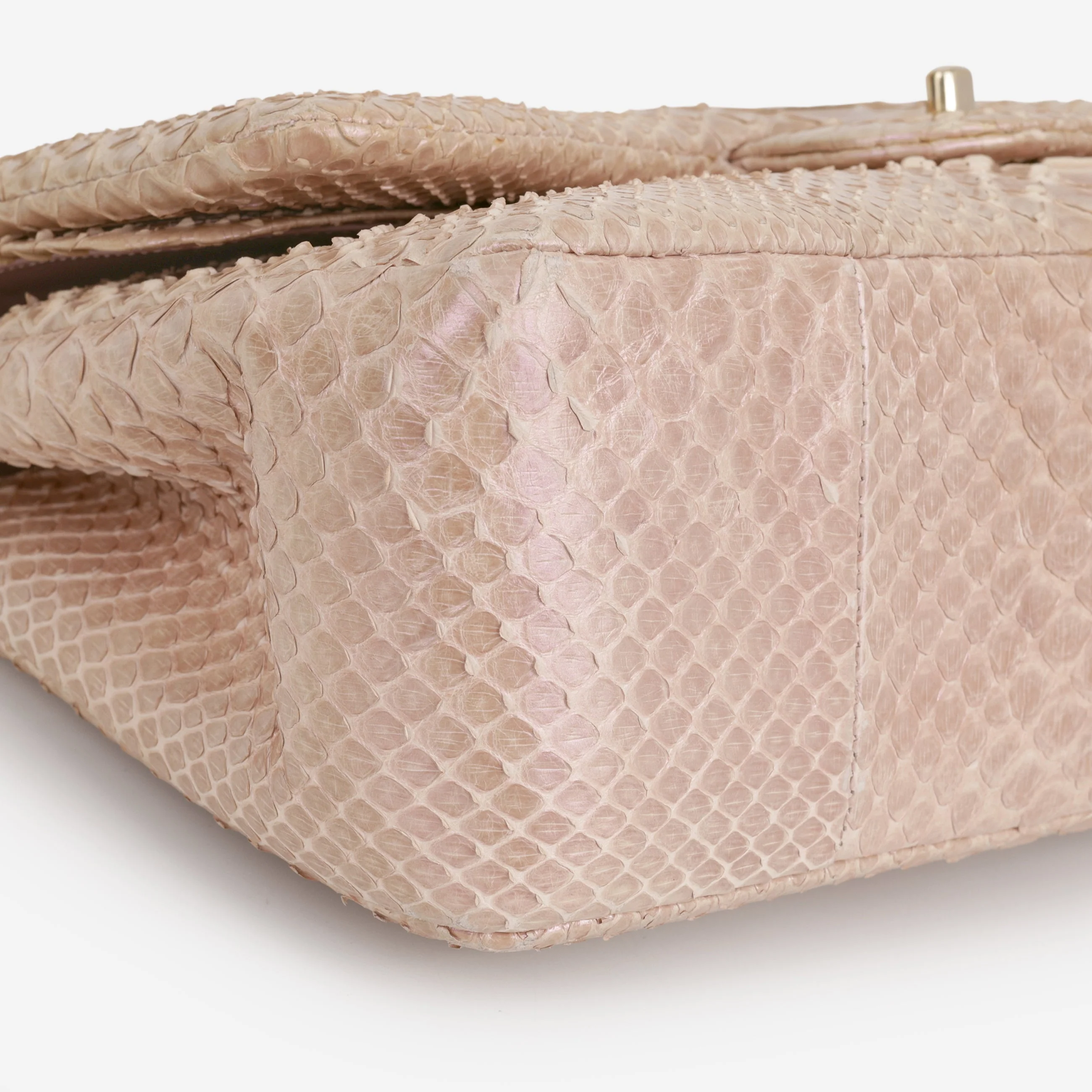 Chanel Classic Jumbo Double Flap - Iridescent Pink Pyhton | Champagne Gold Hardware - Image 6