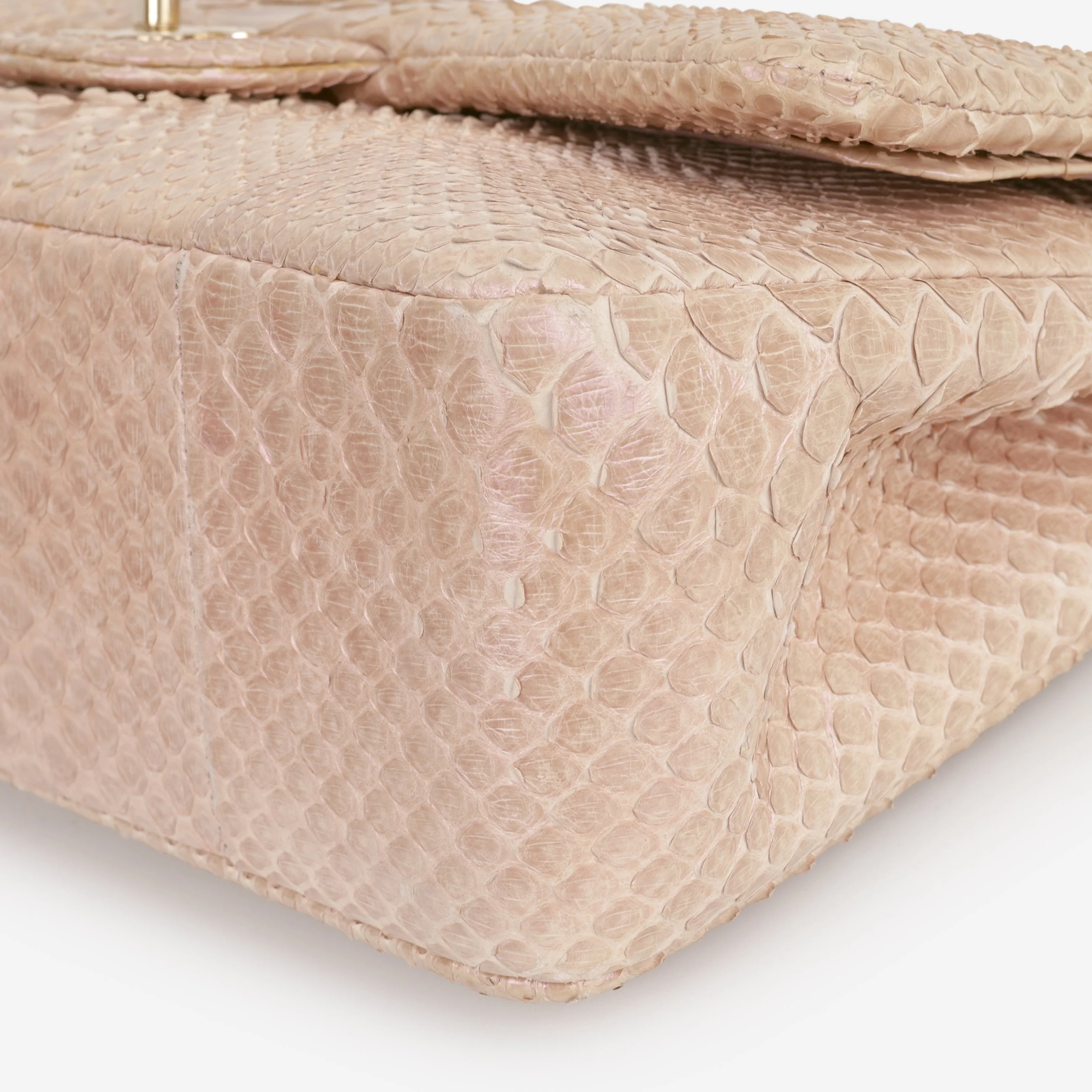 Chanel Classic Jumbo Double Flap - Iridescent Pink Pyhton | Champagne Gold Hardware - Image 8