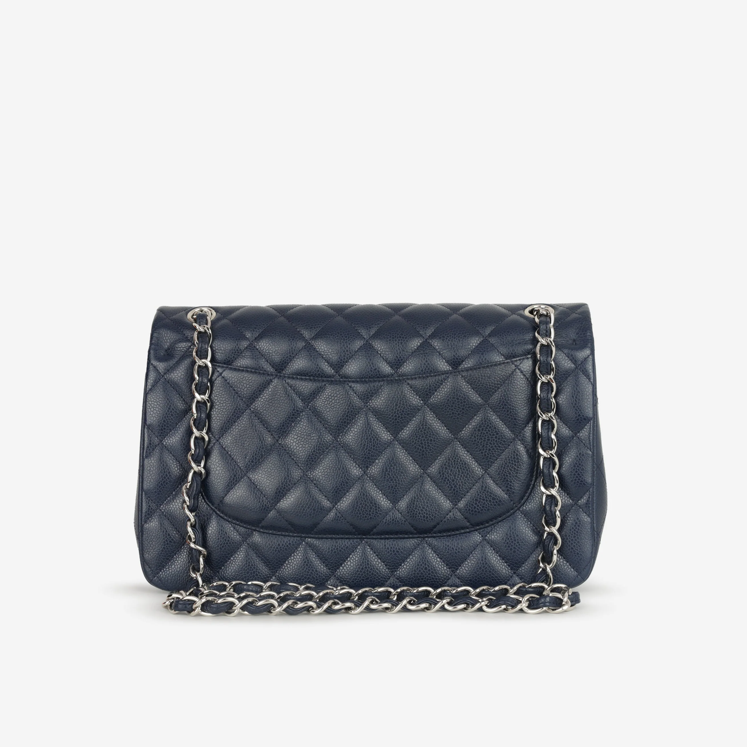 Chanel Classic Jumbo Double Flap - Navy Caviar | Silver Hardware - Image 3