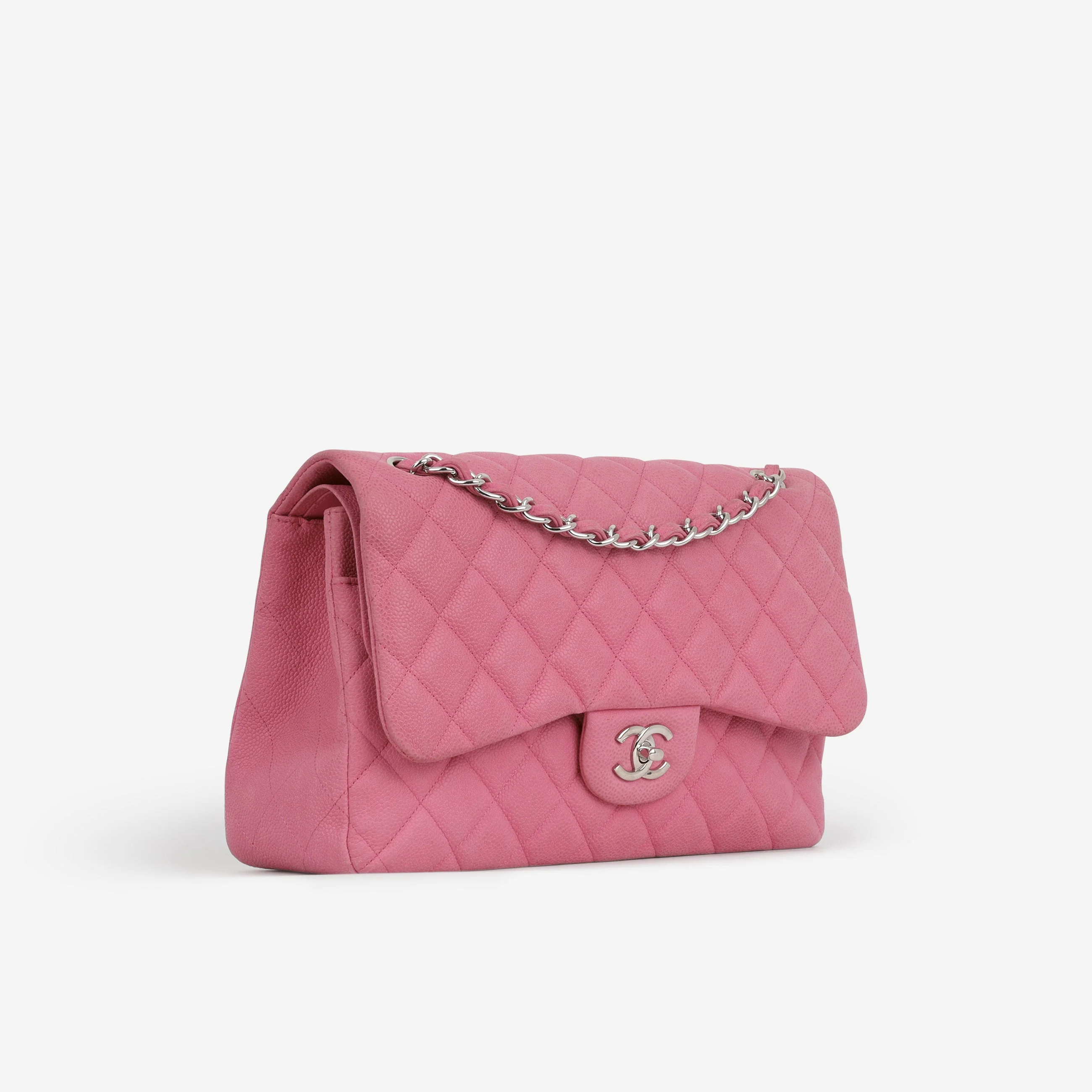 Chanel Classic Jumbo Double Flap - Pink Matte Caviar | Silver Hardware - Image 2