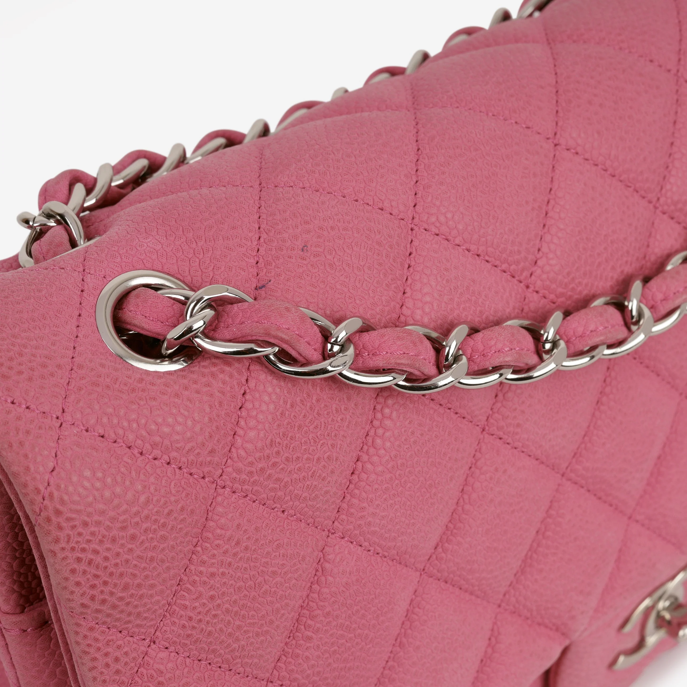 Chanel Classic Jumbo Double Flap - Pink Matte Caviar | Silver Hardware - Image 5