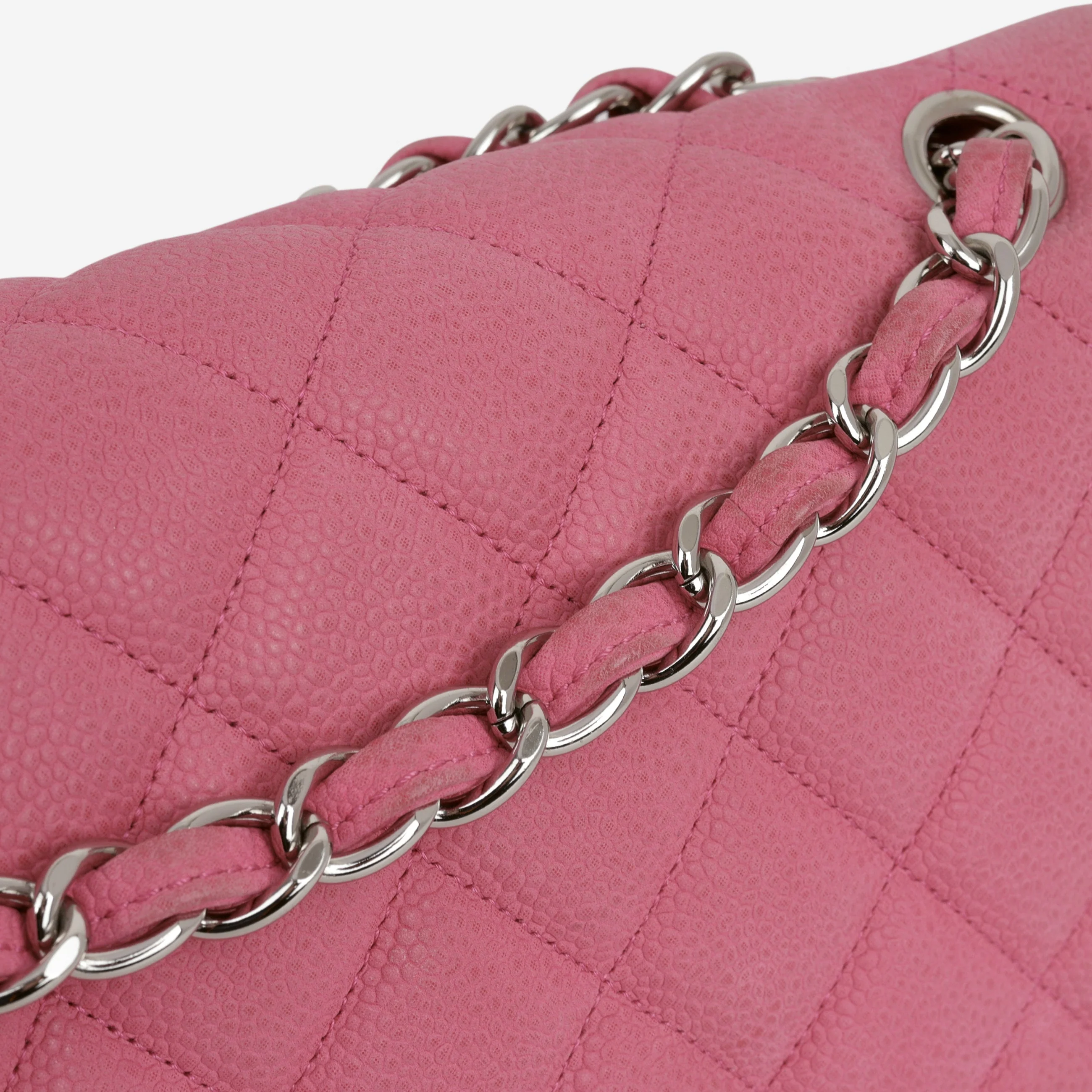Chanel Classic Jumbo Double Flap - Pink Matte Caviar | Silver Hardware - Image 6