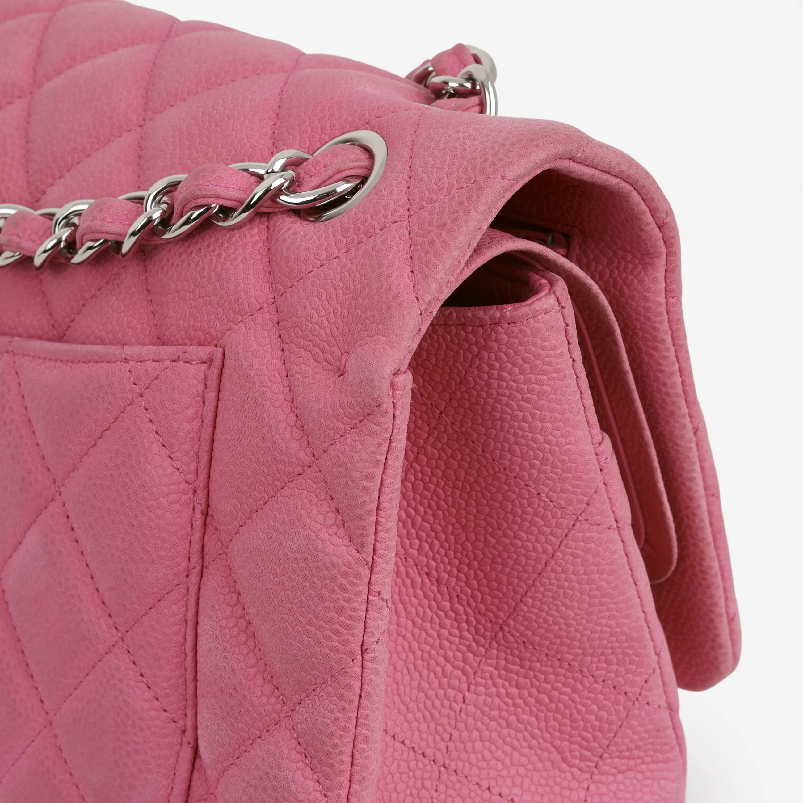 Chanel Classic Jumbo Double Flap - Pink Matte Caviar | Silver Hardware - Image 7