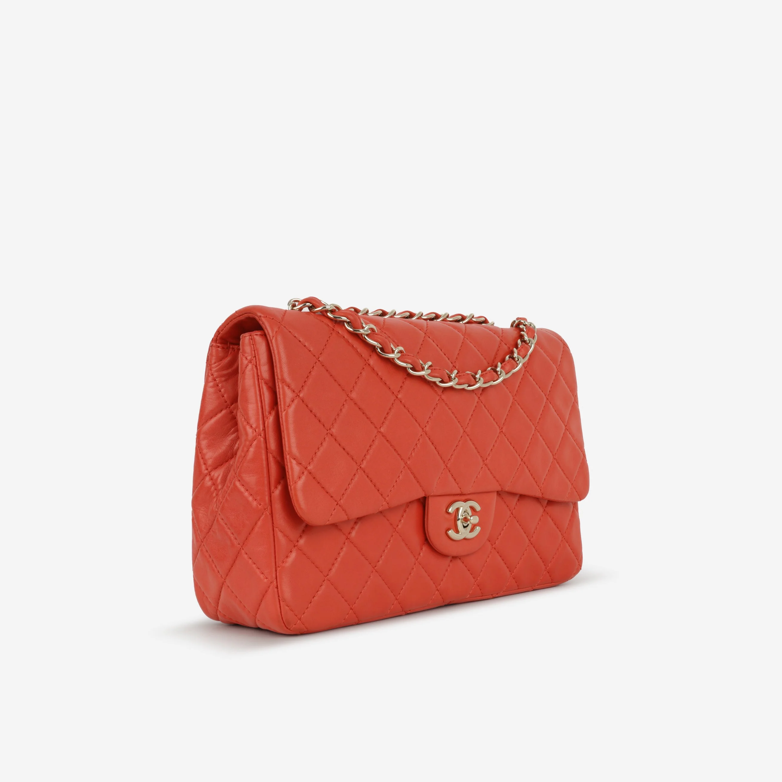 Chanel Classic Jumbo Double Flap - Red Lambskin | Silver Hardware - Image 2