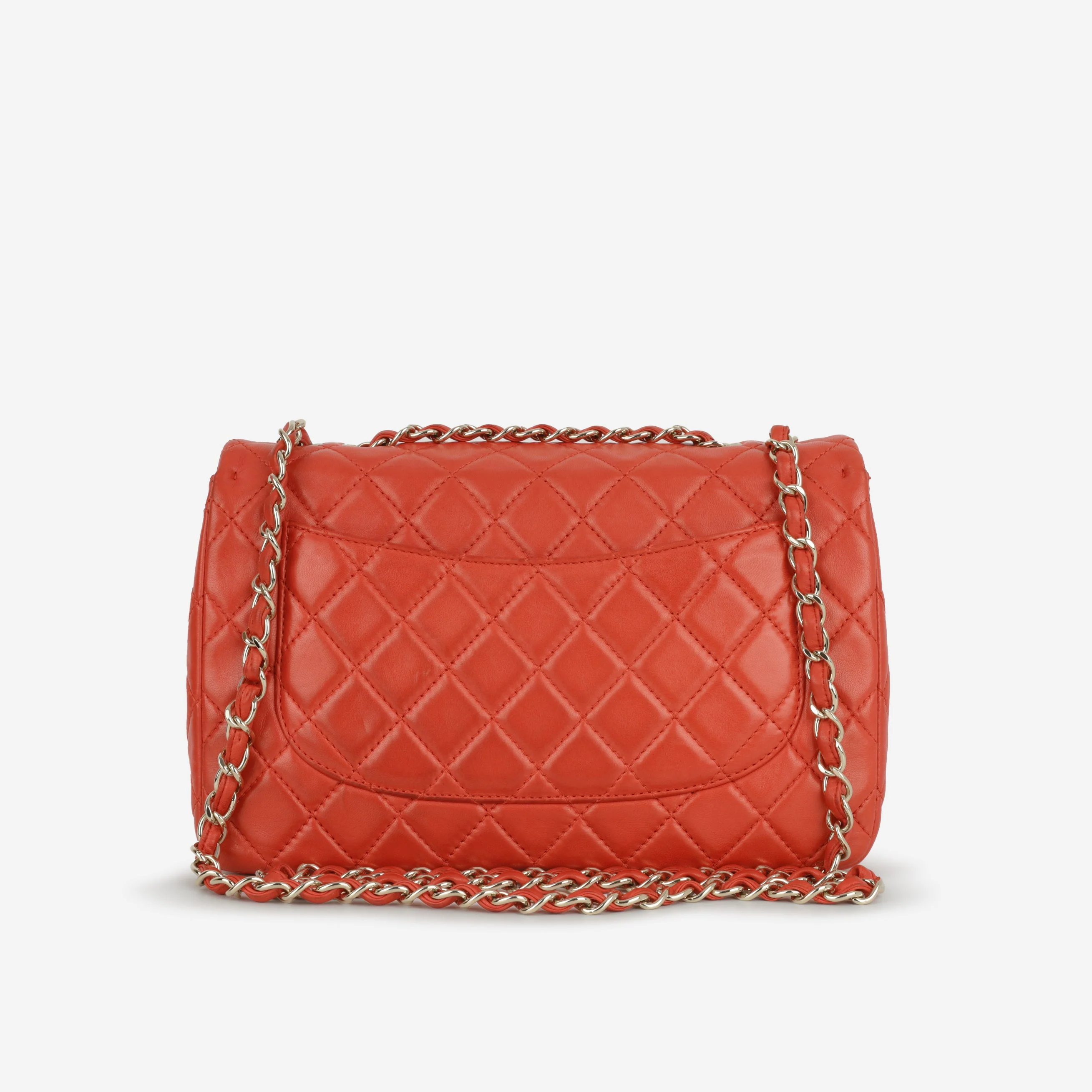 Chanel Classic Jumbo Double Flap - Red Lambskin | Silver Hardware - Image 3