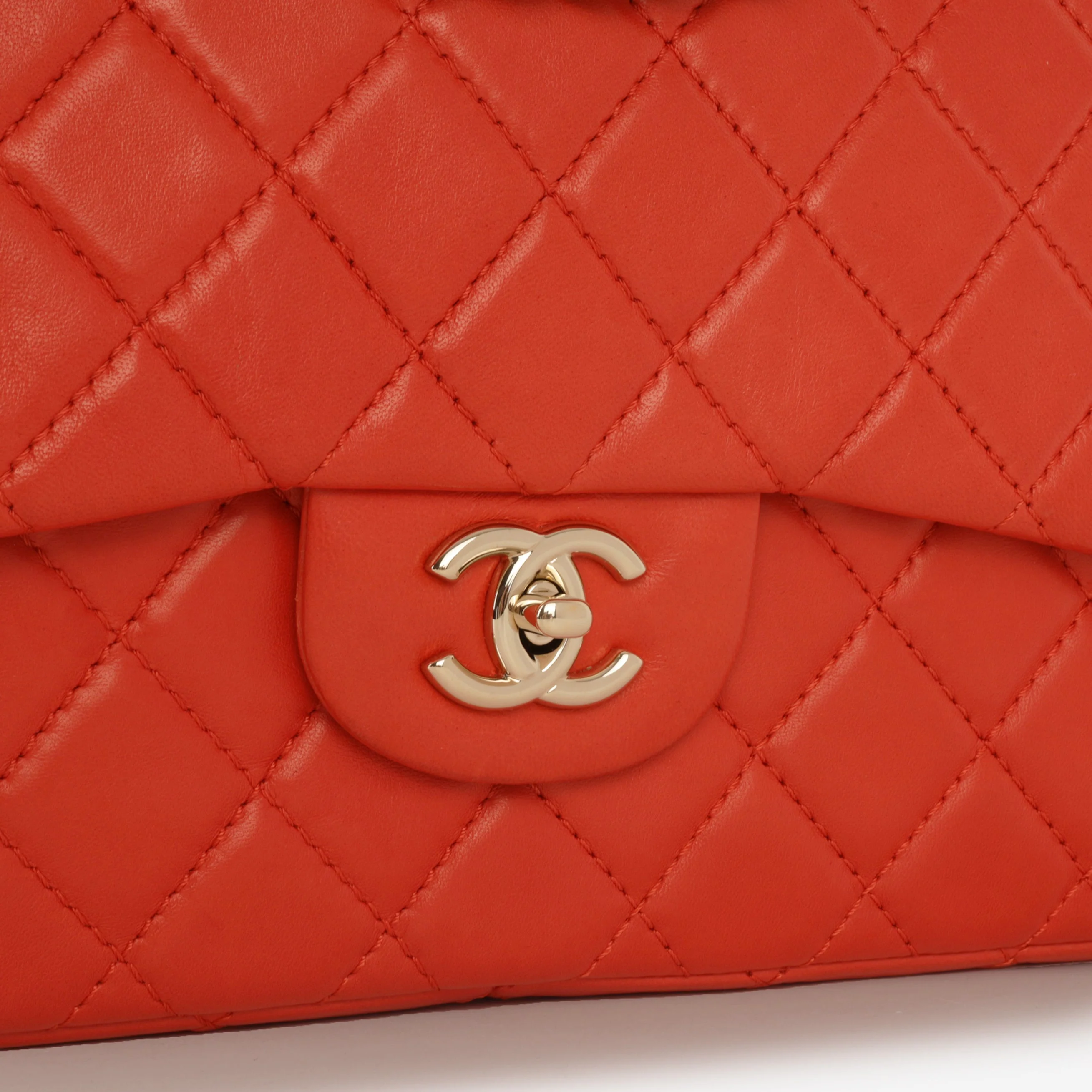 Chanel Classic Jumbo Double Flap - Red Lambskin | Silver Hardware - Image 8