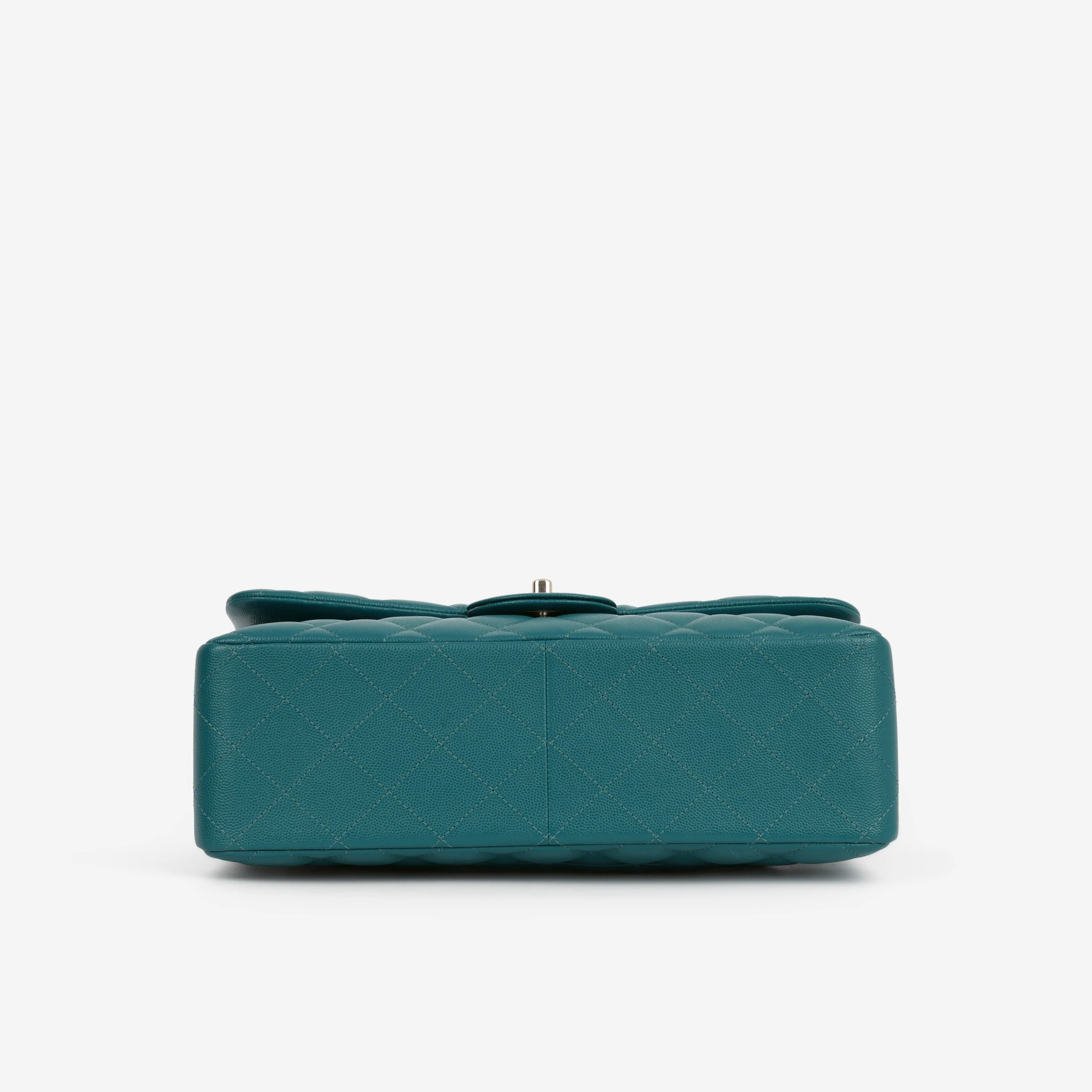 Chanel Classic Jumbo Double Flap - Teal Caviar | Champagne Gold Hardware - Image 3