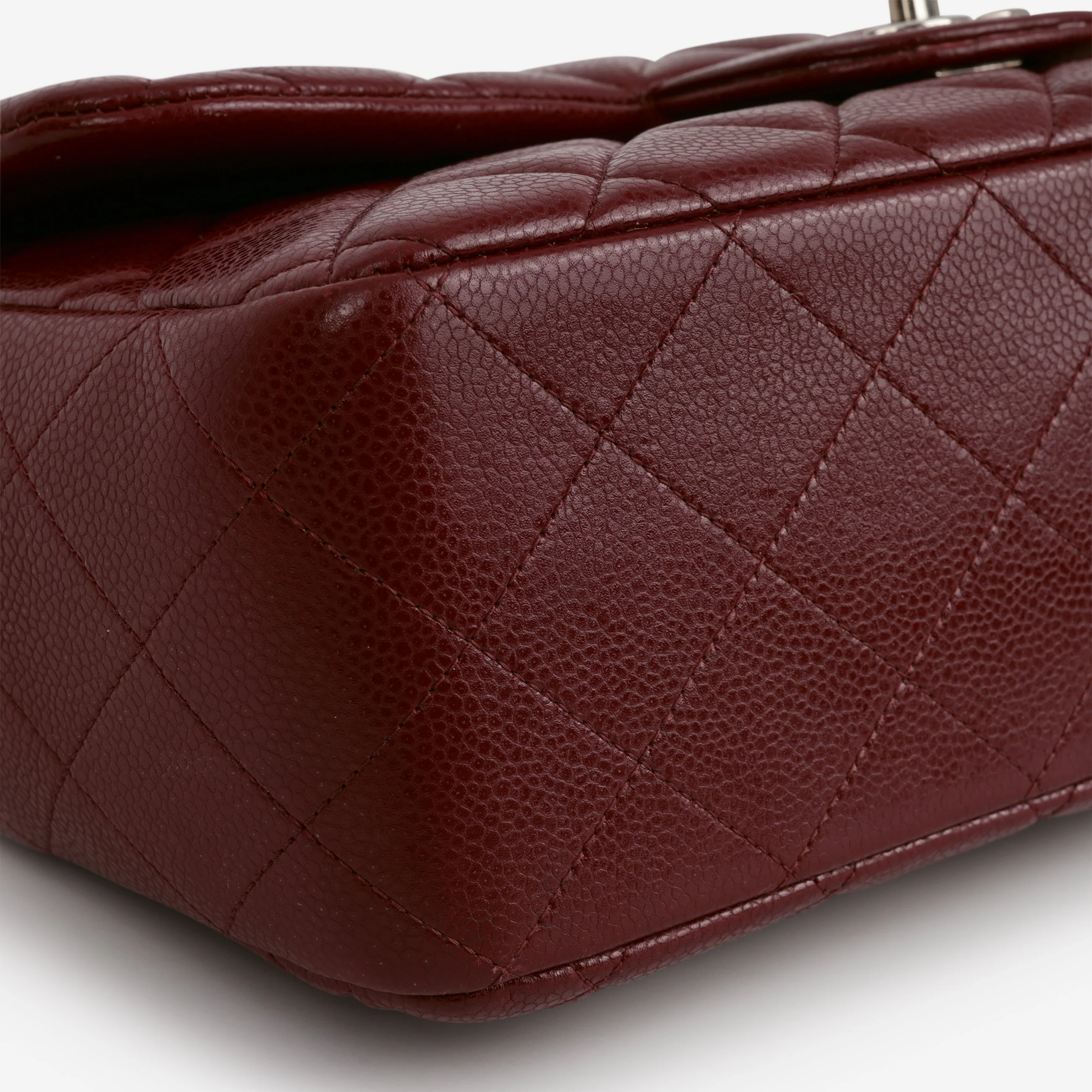 Chanel Classic Jumbo Single Flap - Burgundy Caviar | Silver Hardware - Image 5