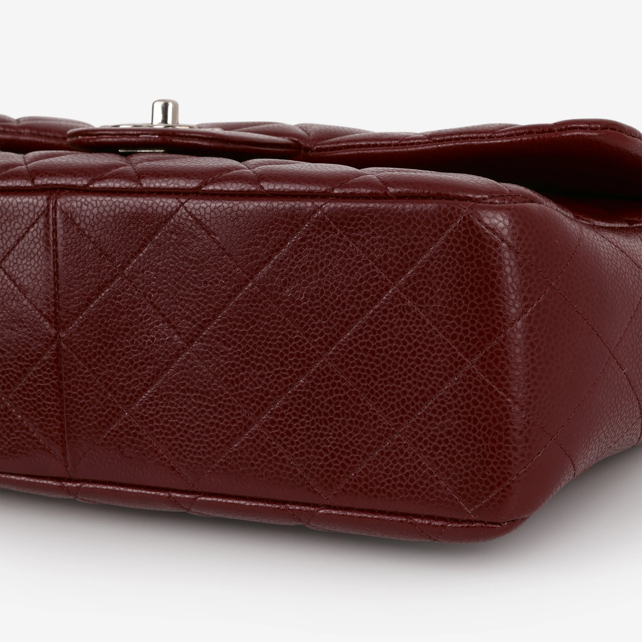 Chanel Classic Jumbo Single Flap - Burgundy Caviar | Silver Hardware - Image 6