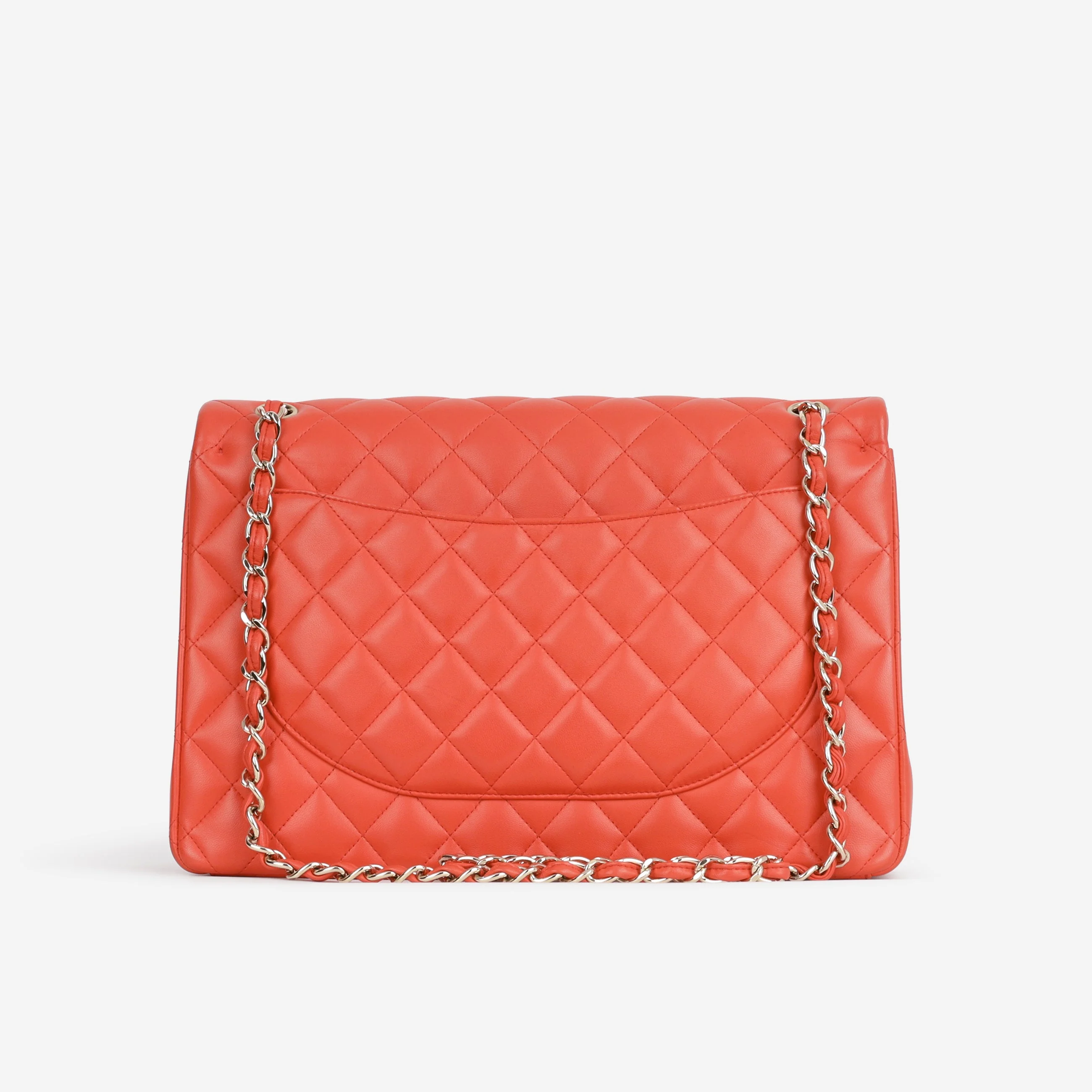 Chanel Classic Maxi Double Flap - Coral Lambskin | Champagne Gold Hardware - Image 3