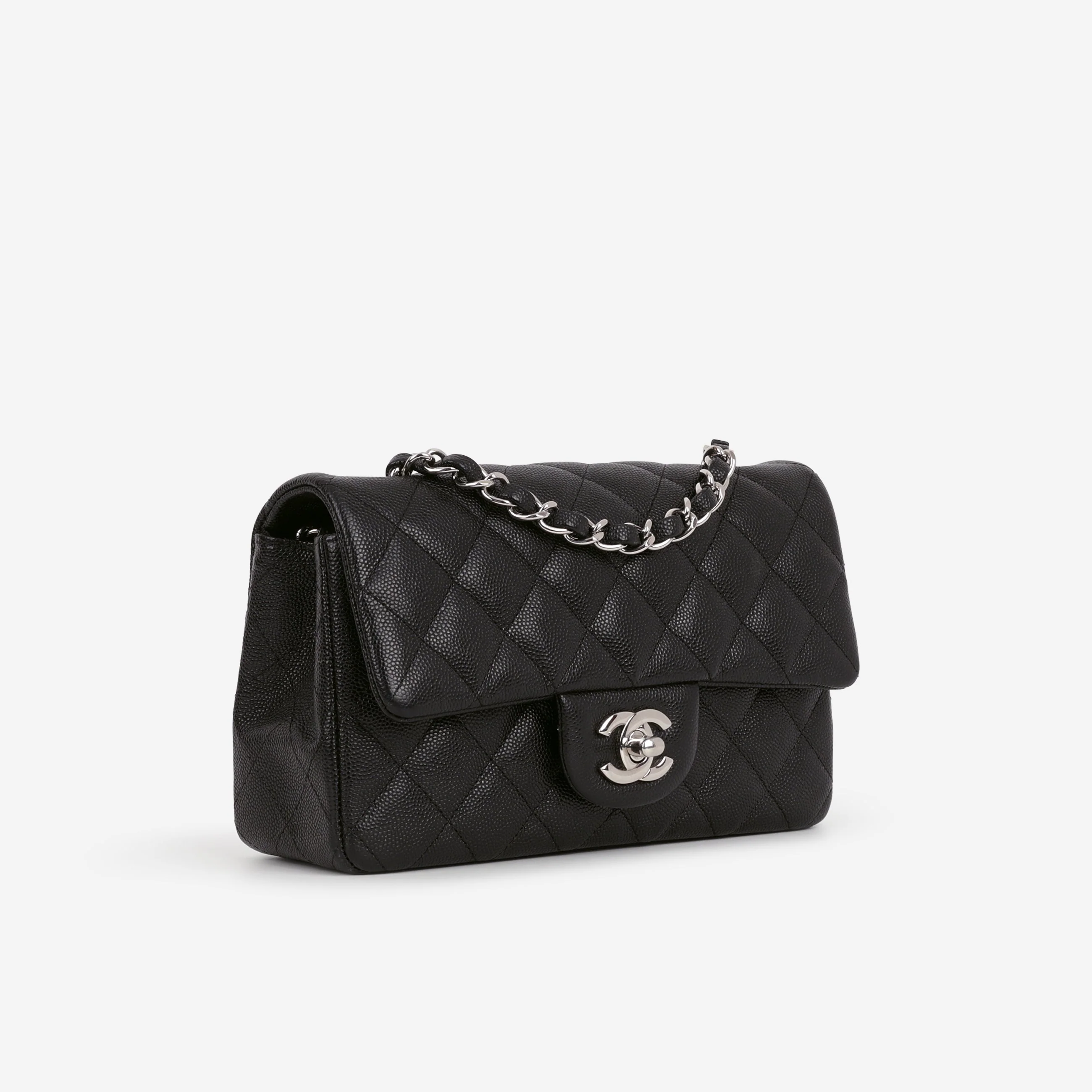 Chanel Classic Mini Flap Rectangular - Black Caviar | Silver Hardware - Image 2