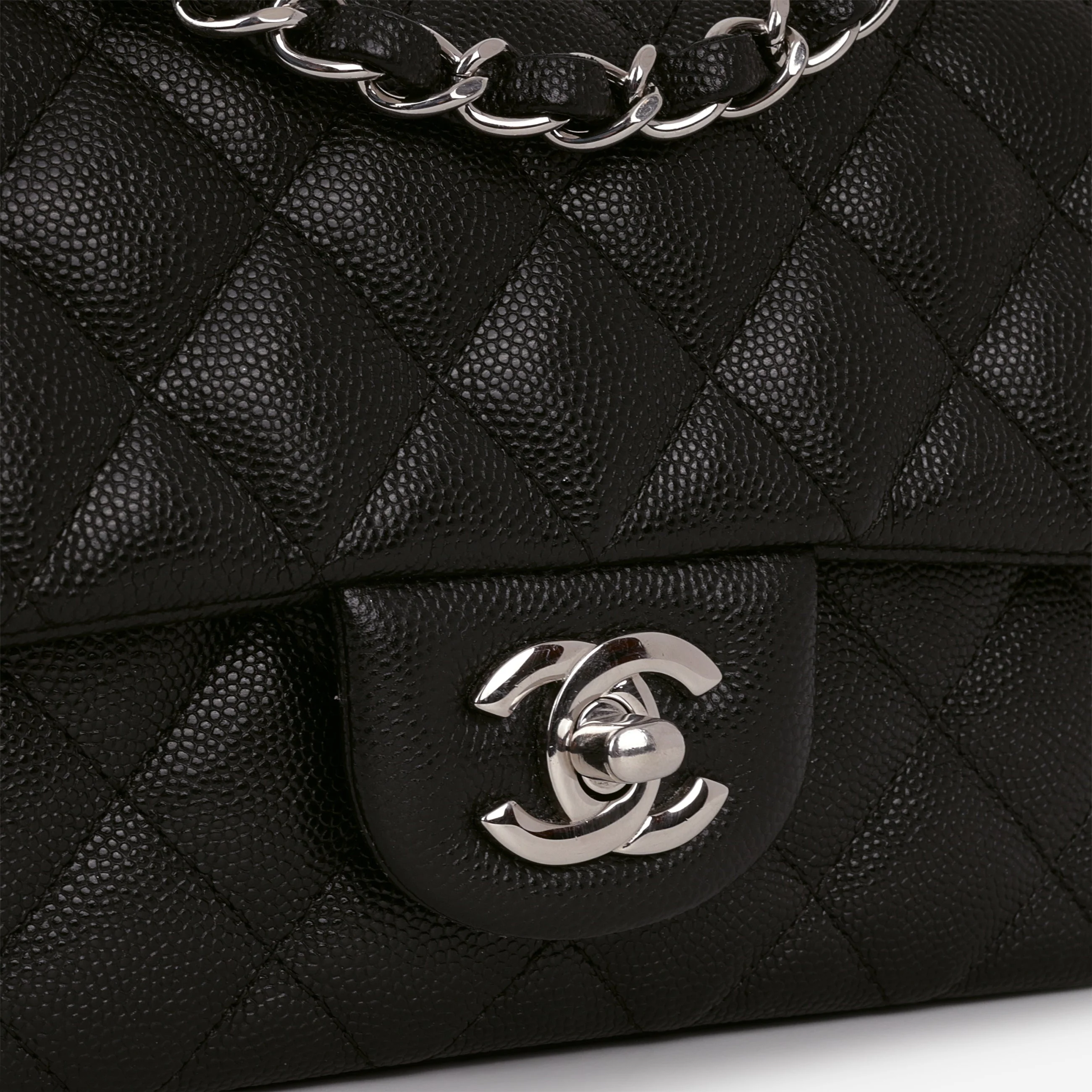 Chanel Classic Mini Flap Rectangular - Black Caviar | Silver Hardware - Image 3