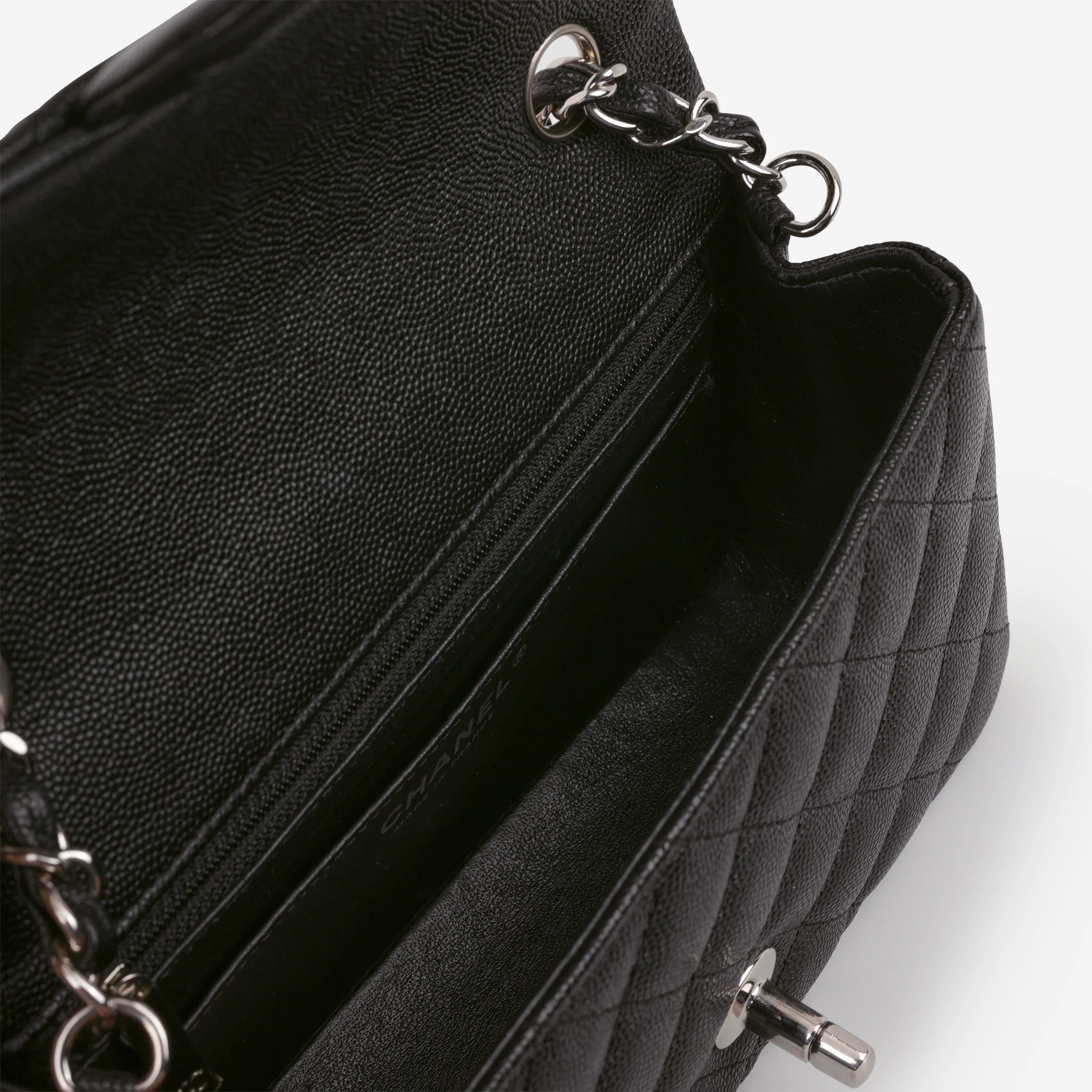 Chanel Classic Mini Flap Rectangular - Black Caviar | Silver Hardware - Image 6