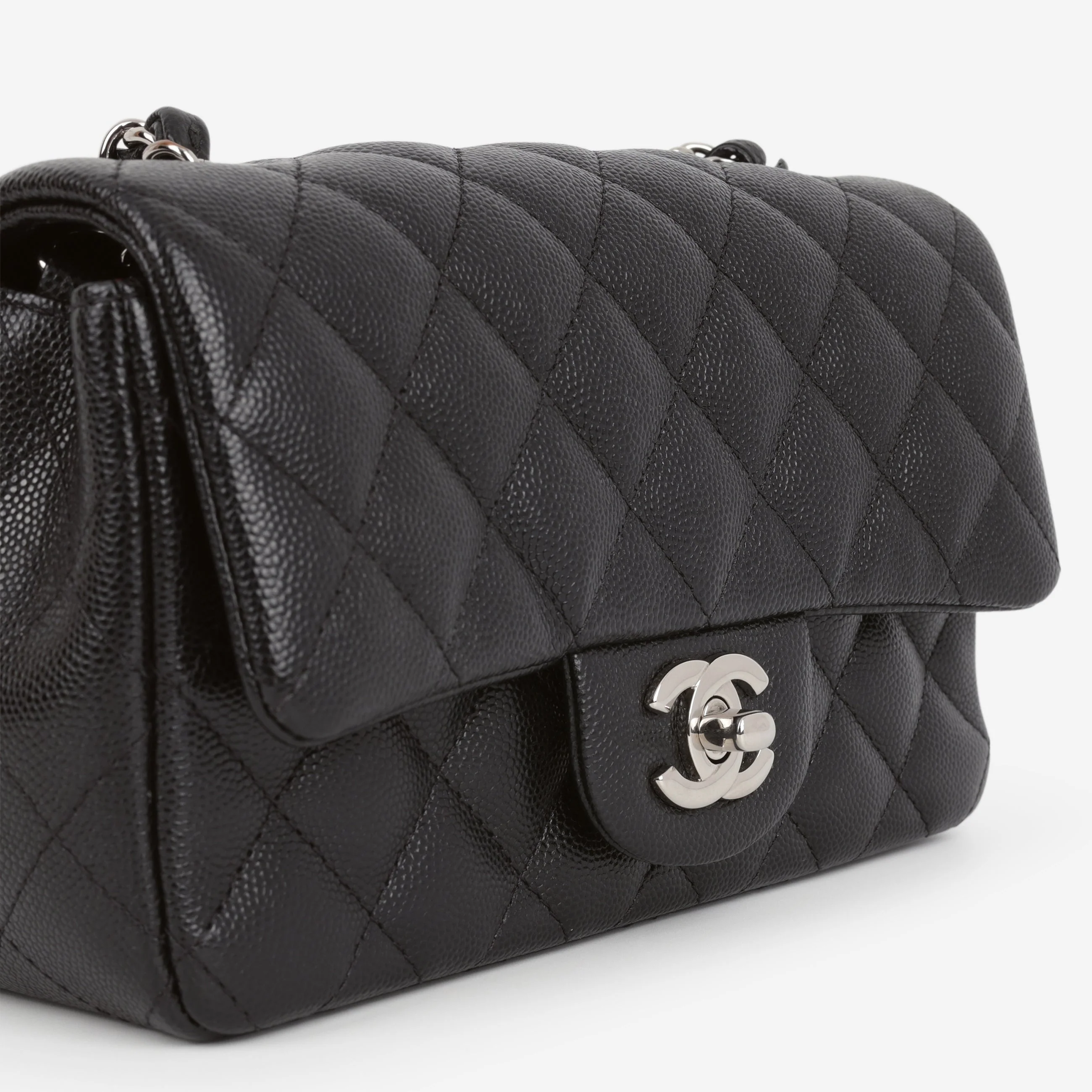 Chanel Classic Mini Flap Rectangular - Black Caviar | Silver Hardware - Image 7