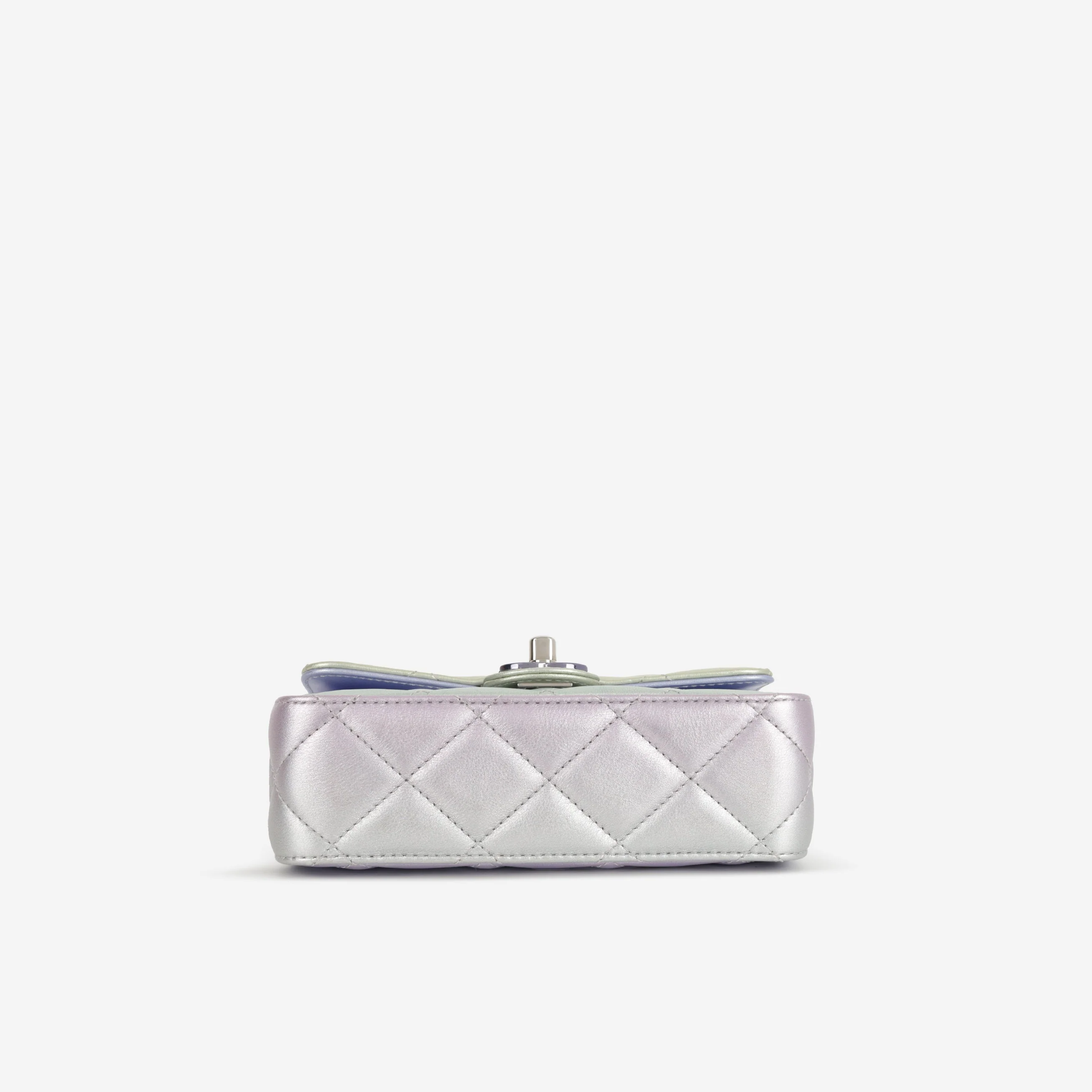 Chanel Classic Mini Wristlet Clutch - Iridescent Rainbow Calfskin | Silver Hardware - Image 4