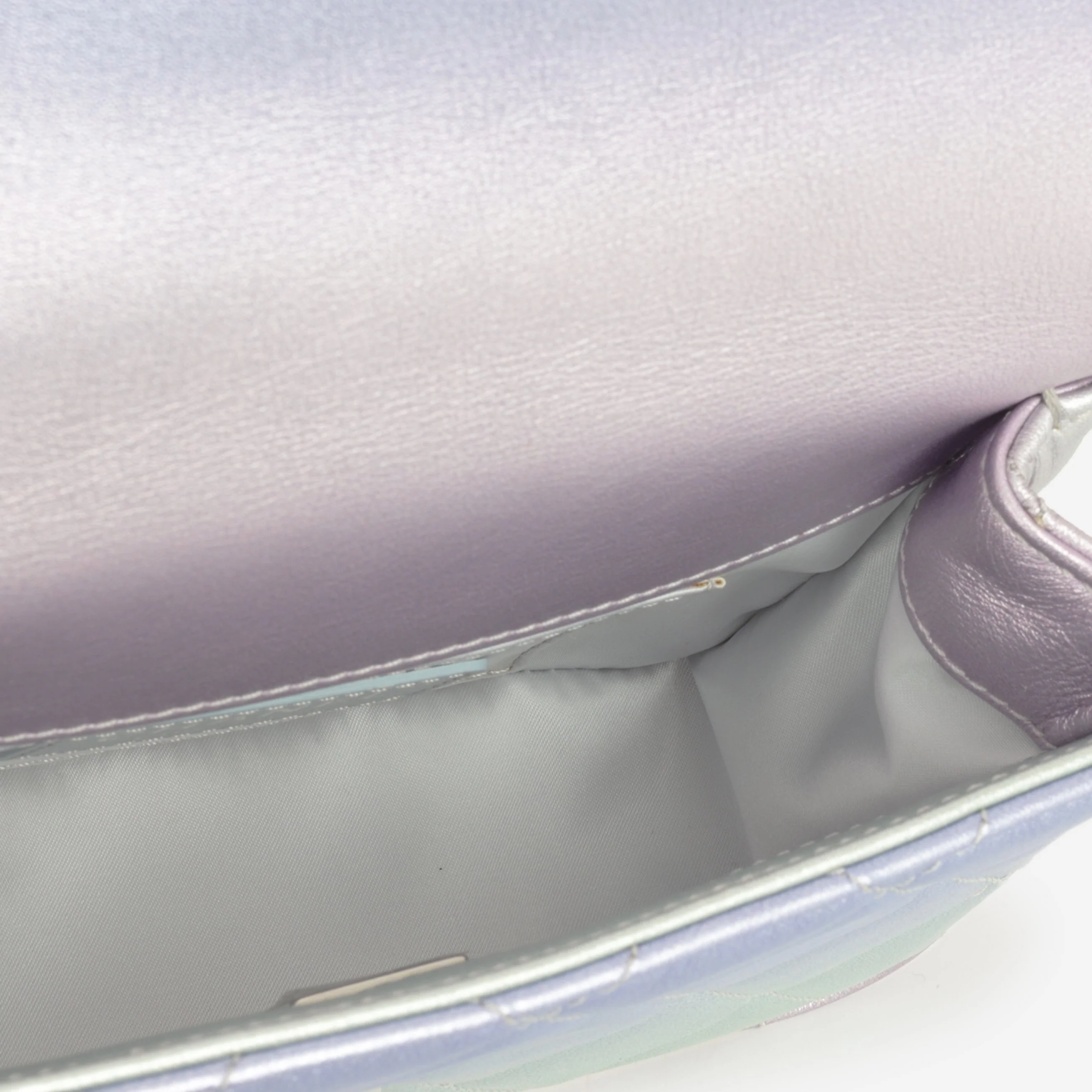 Chanel Classic Mini Wristlet Clutch - Iridescent Rainbow Calfskin | Silver Hardware - Image 5