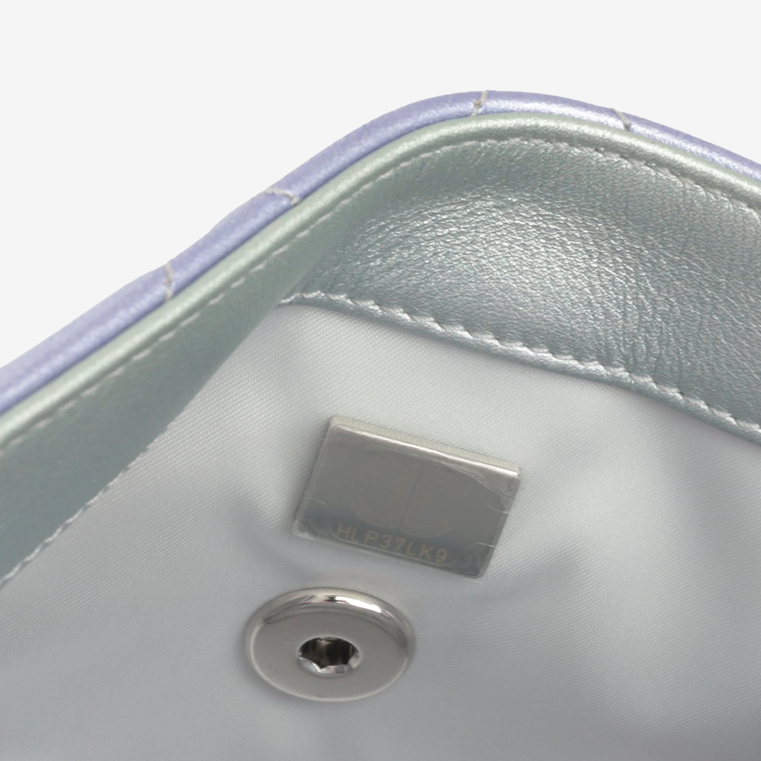 Chanel Classic Mini Wristlet Clutch - Iridescent Rainbow Calfskin | Silver Hardware - Image 6