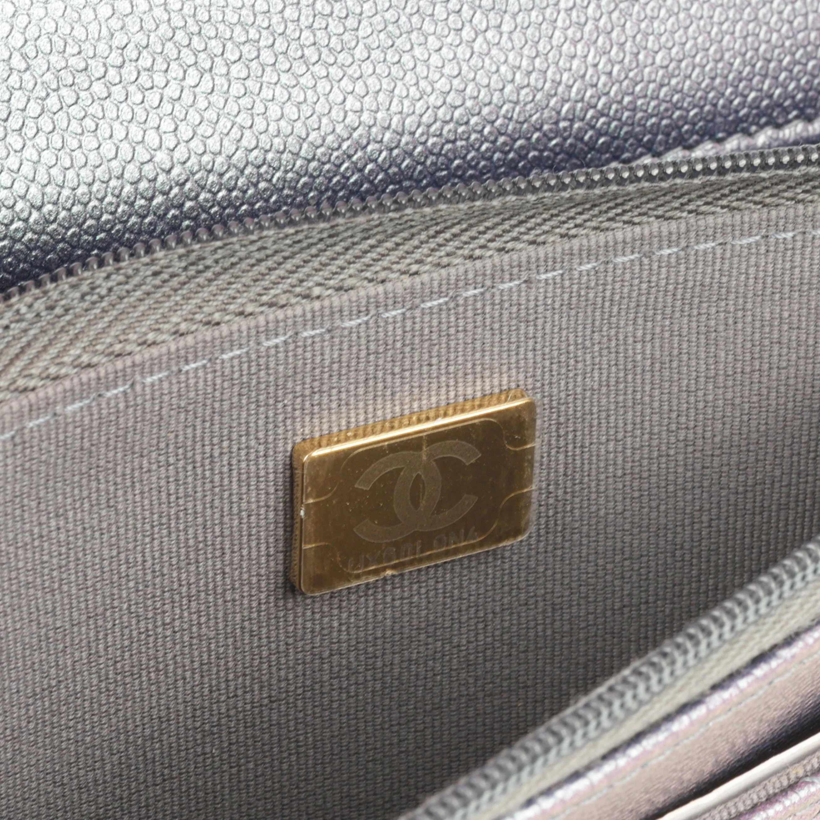 Chanel Classic Wallet on Chain - Iridescent Purple Caviar | Champagne Gold Hardware - Image 7