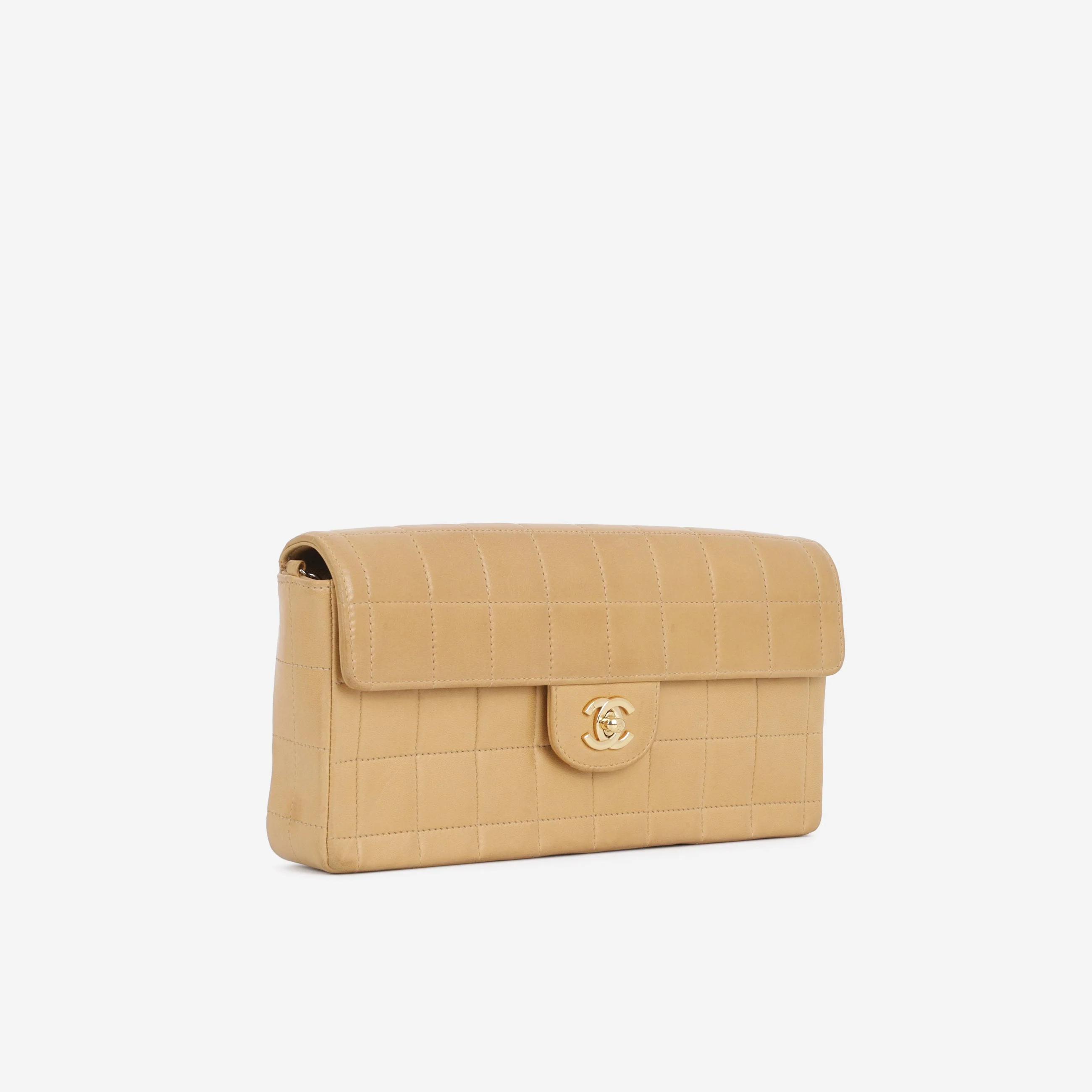 Chanel East West Chocolate Bar - Beige Lambskin | Gold Hardware - Image 2