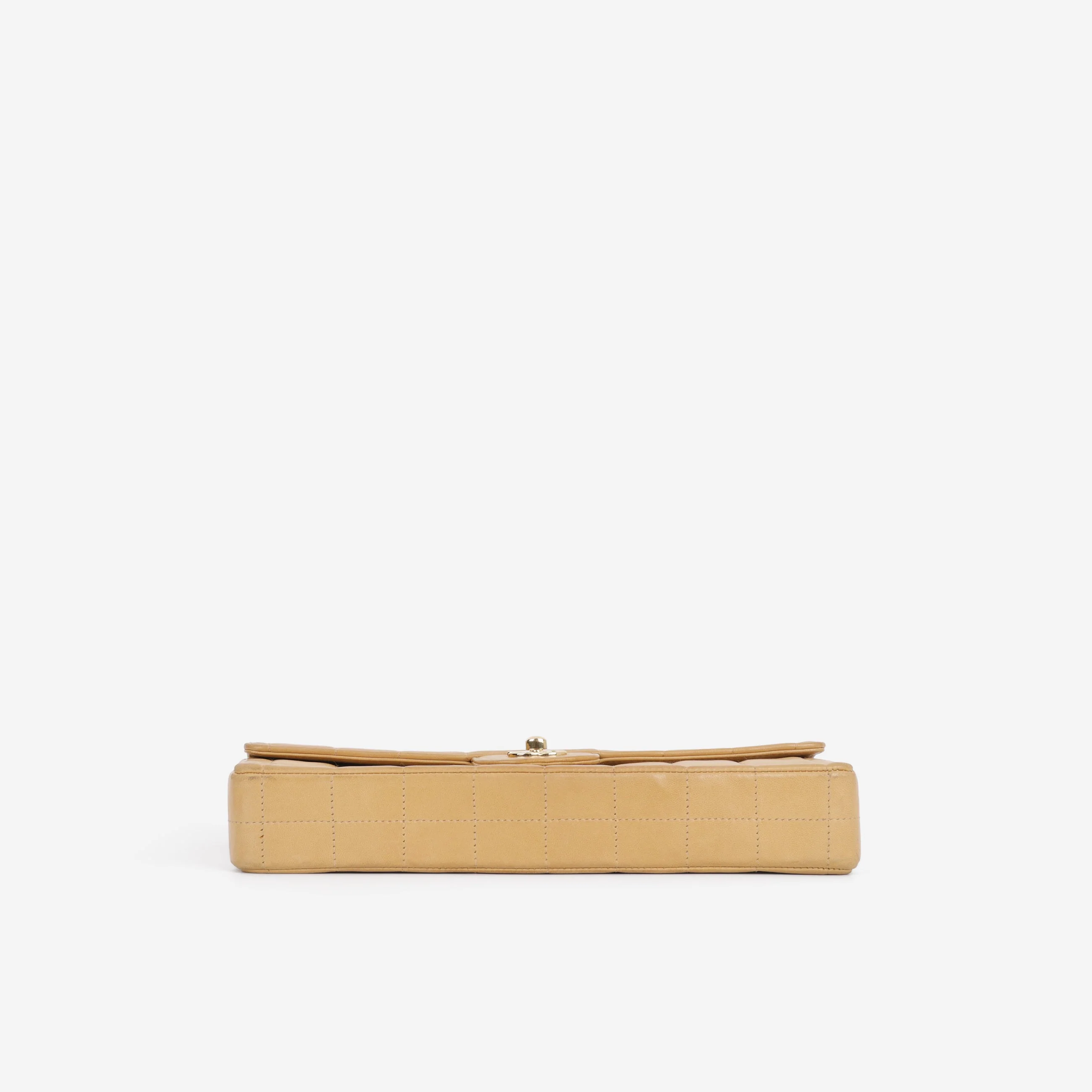 Chanel East West Chocolate Bar - Beige Lambskin | Gold Hardware - Image 4