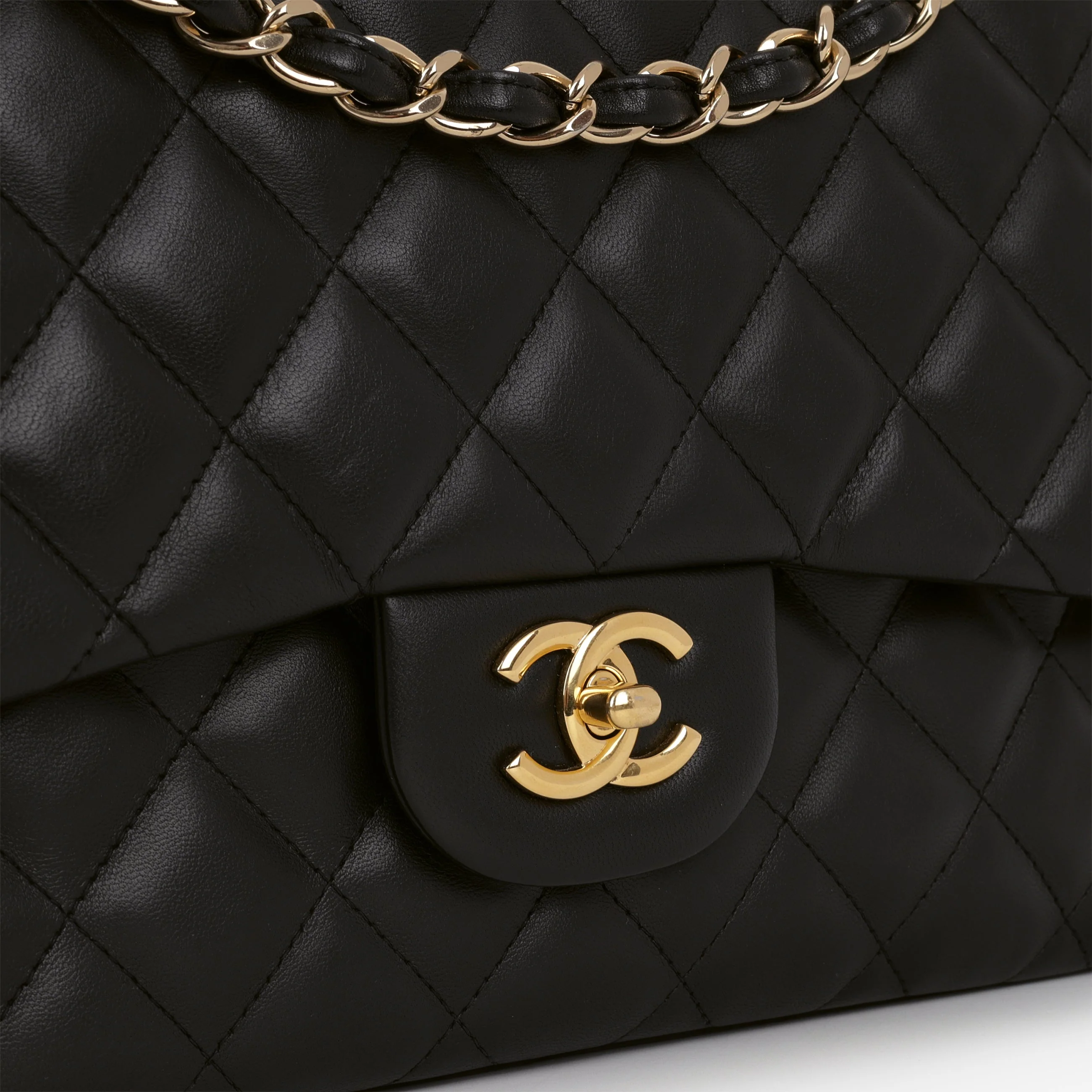 Chanel Jumbo Classic Flap - Black Lambskin | Gold Hardware - Image 8