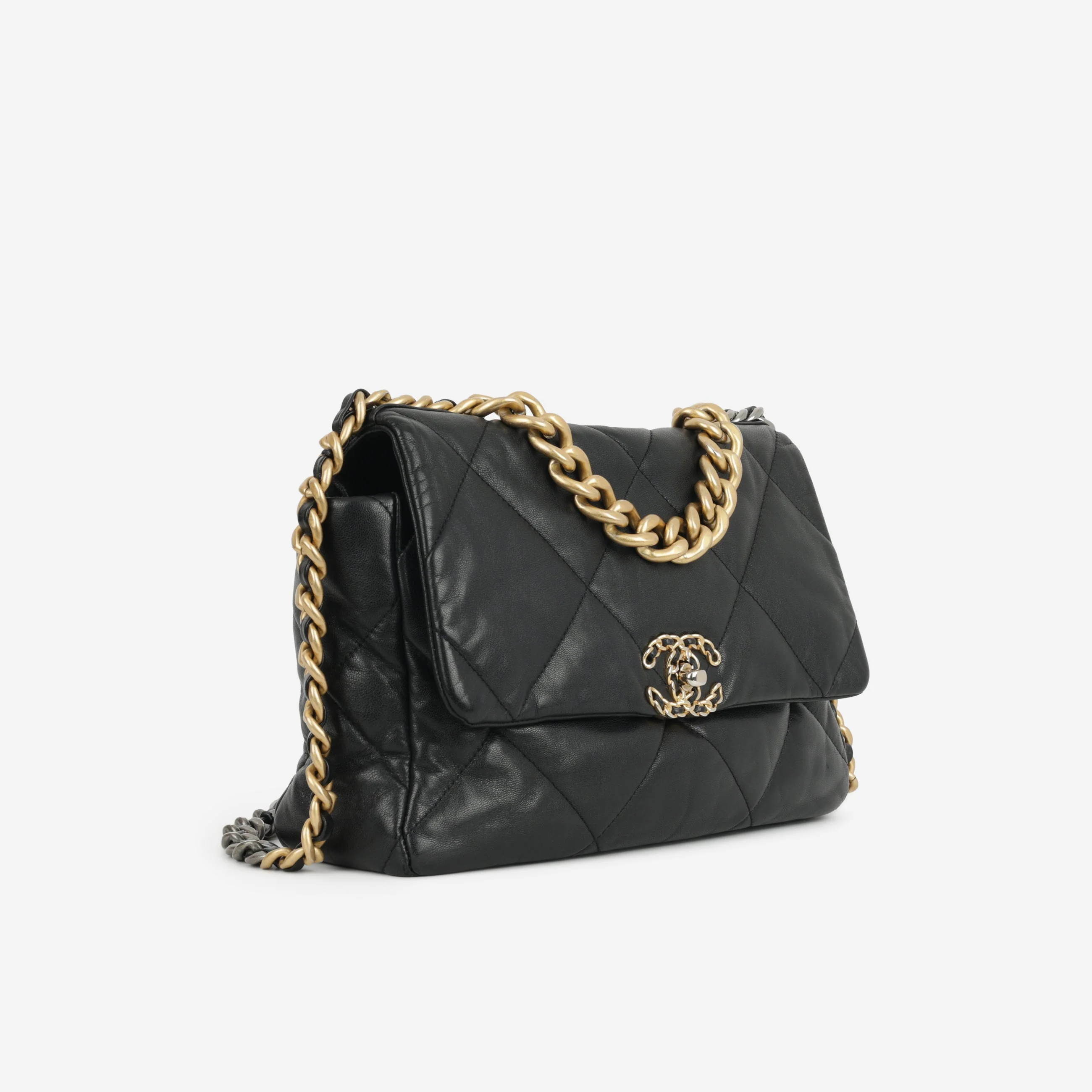 Chanel Chanel Large 19 Flap Bag - Black Lambskin | Multi Hardware - Image 2