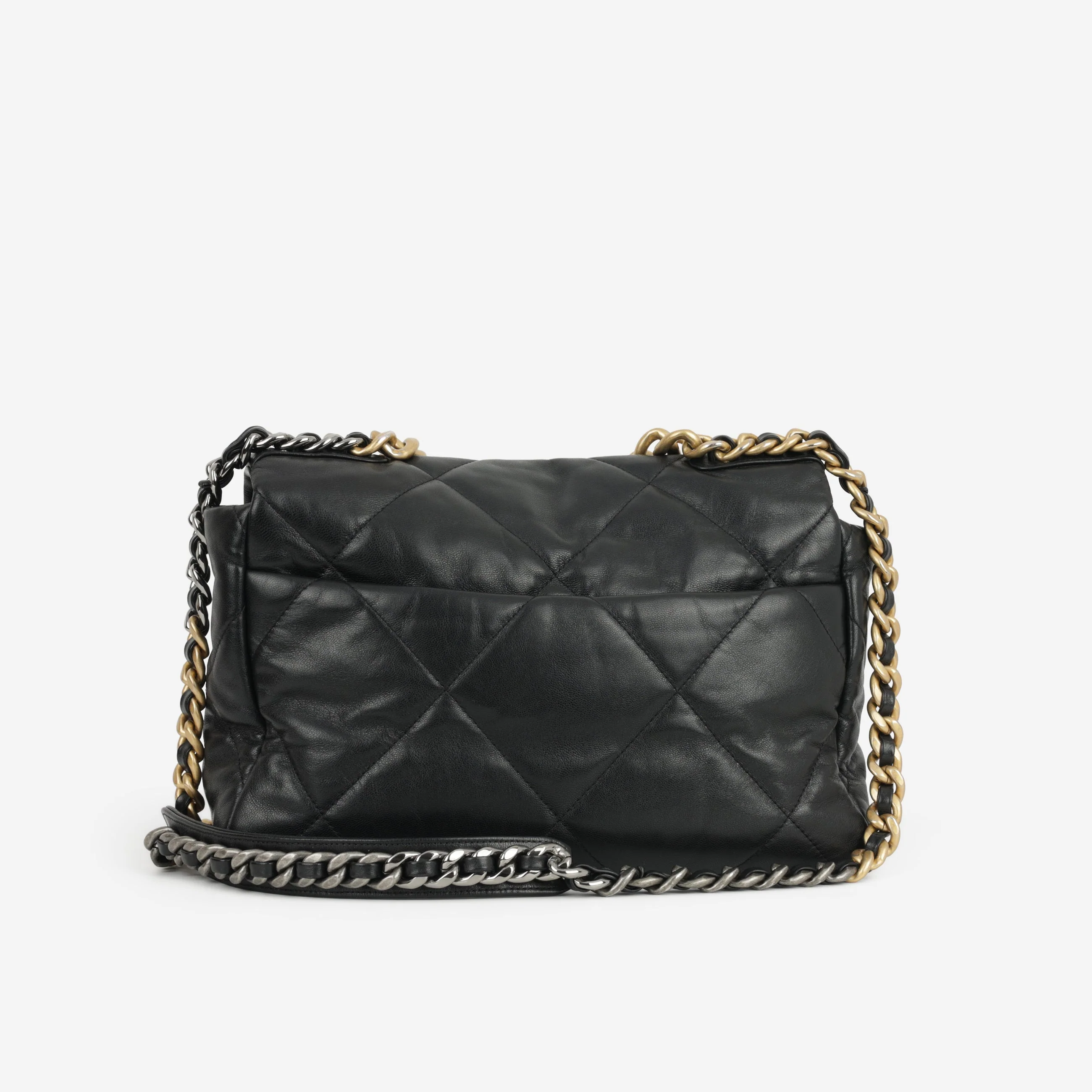 Chanel Chanel Large 19 Flap Bag - Black Lambskin | Multi Hardware - Image 3