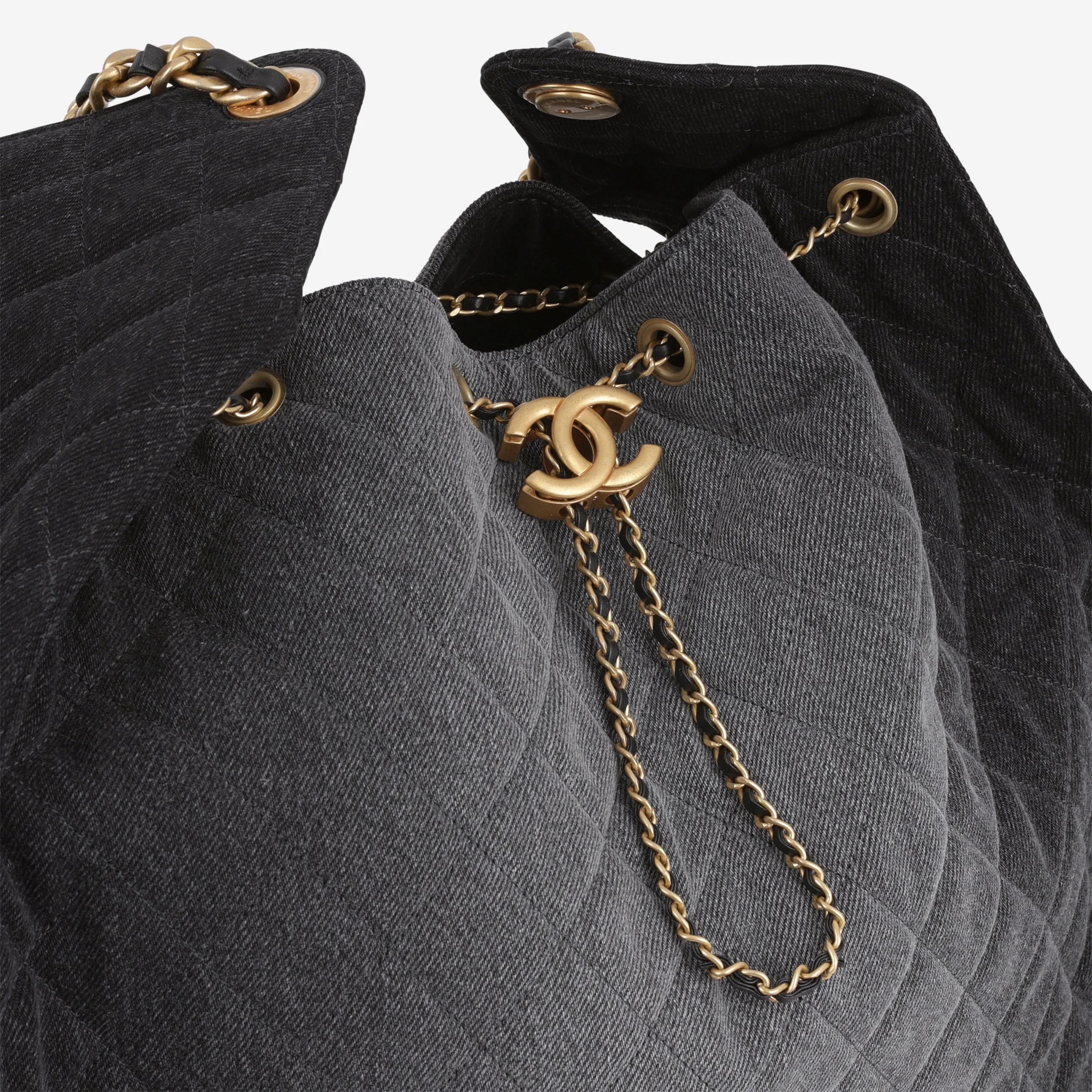Chanel Large 25 Hobo Bag - Black Denim | Gold Hardware - Image 8