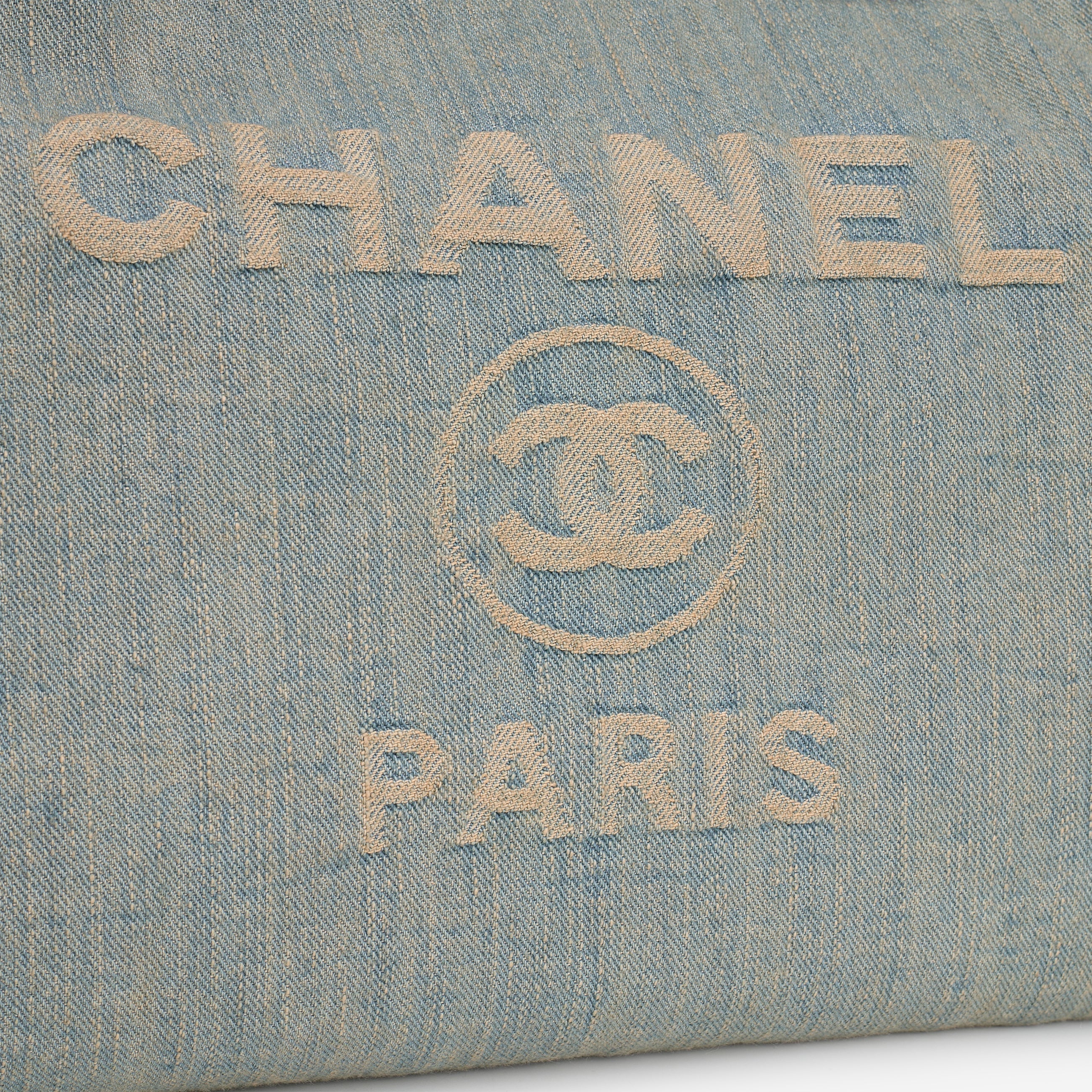 Chanel Large Deauville - Light Washed Denim | Brushed Silver Hardware - Image 3