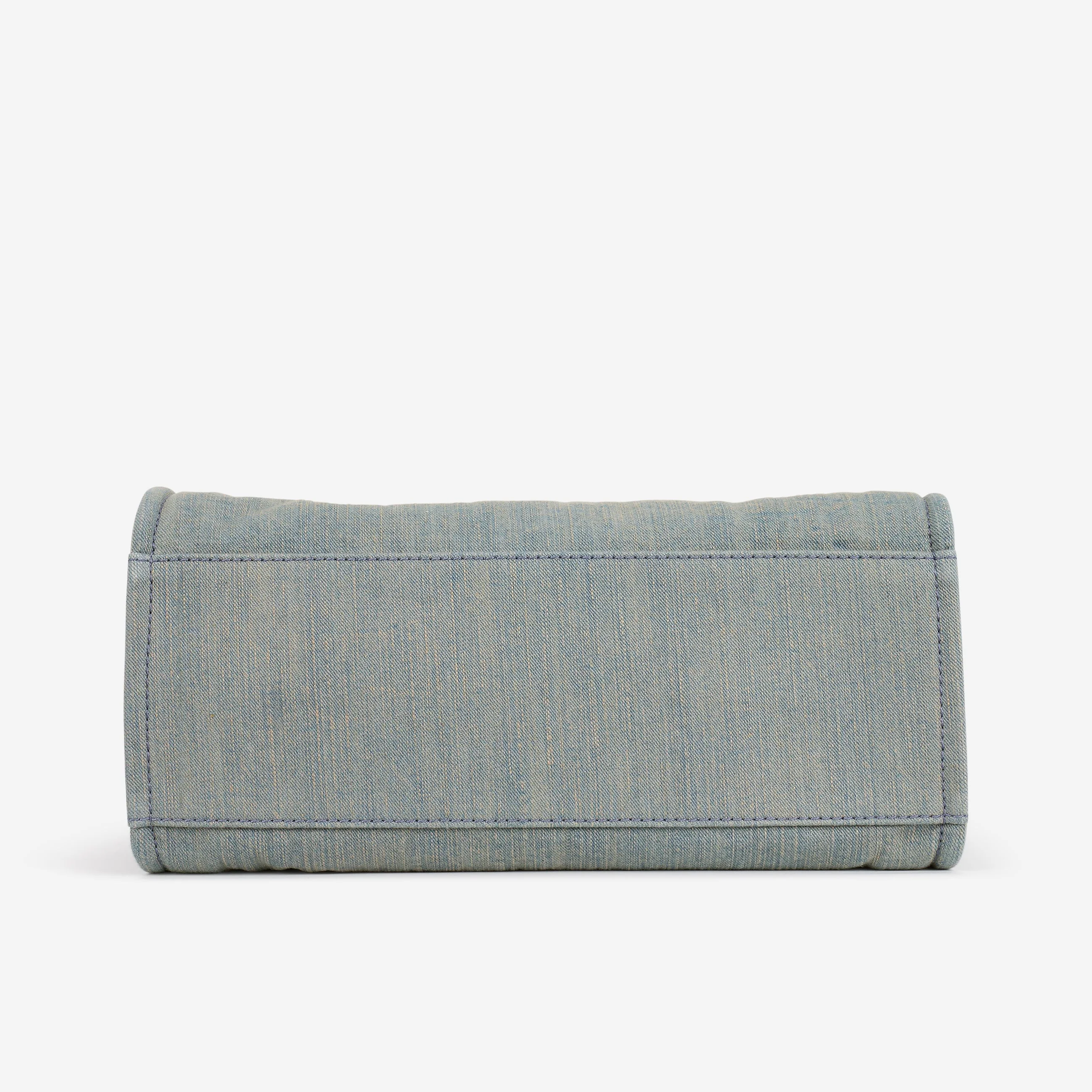 Chanel Large Deauville - Light Washed Denim | Brushed Silver Hardware - Image 4