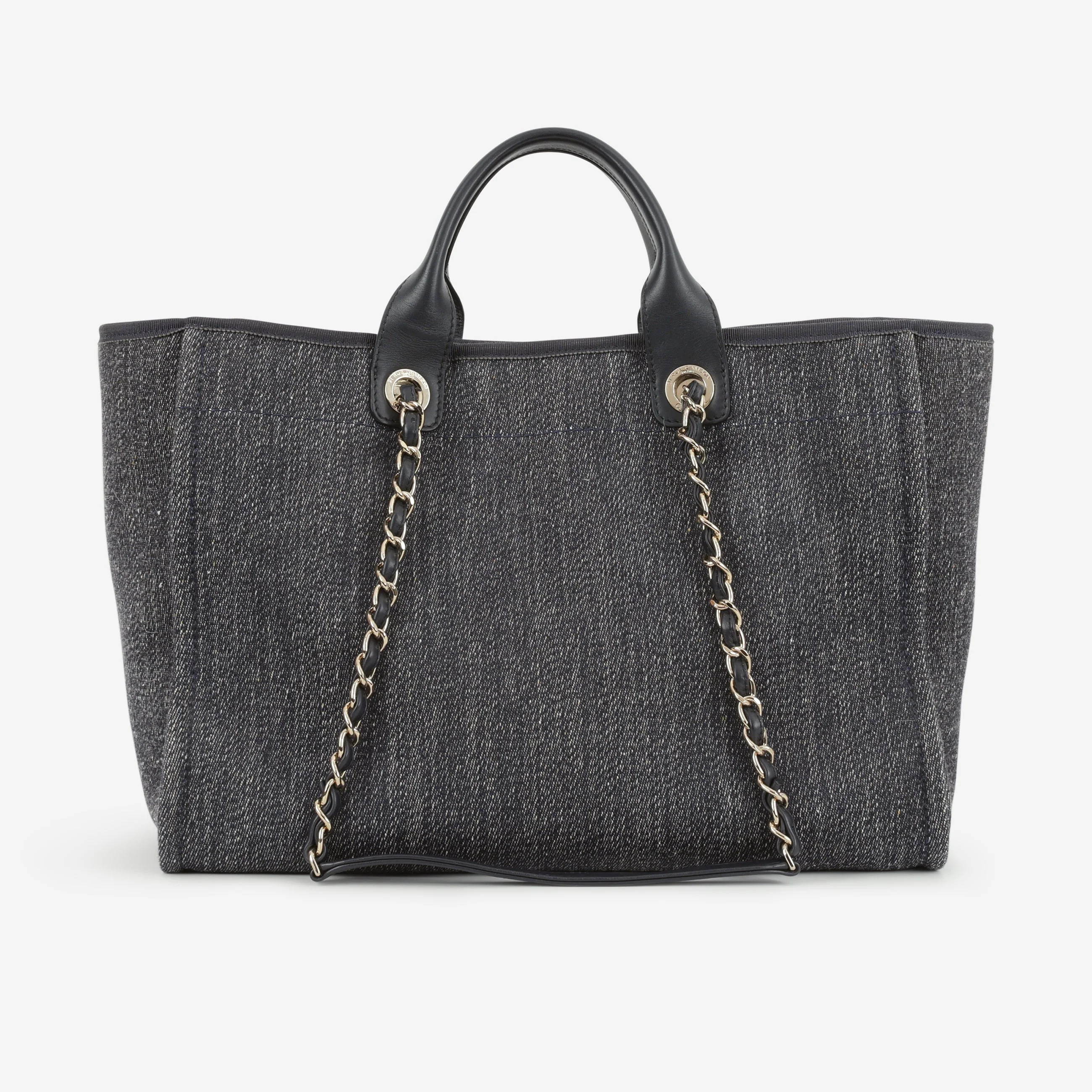Chanel Large Deauville - Navy Denim | Champagne Gold Hardware - Image 3
