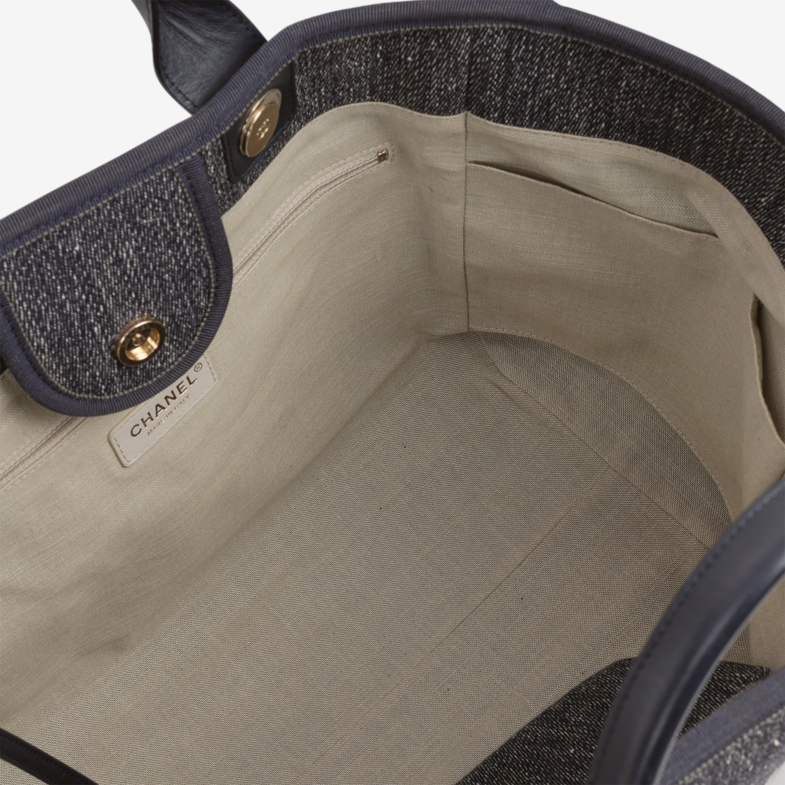 Chanel Large Deauville - Navy Denim | Champagne Gold Hardware - Image 5